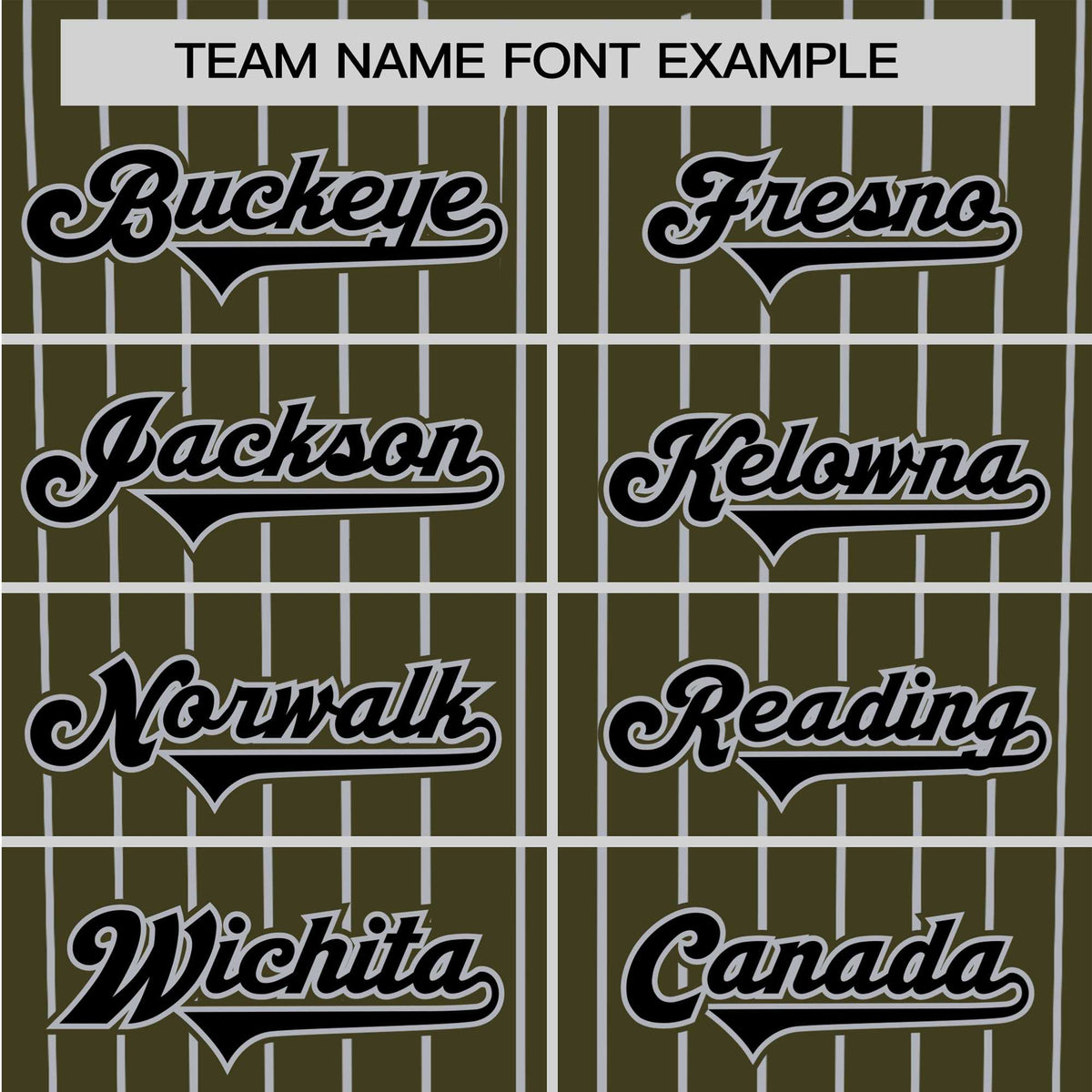 Custom Olive Black Pinstripe Black-Gray Authentic Baseball Jersey