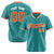 Custom Aqua Orange Pinstripe Orange-White Authentic Baseball Jersey