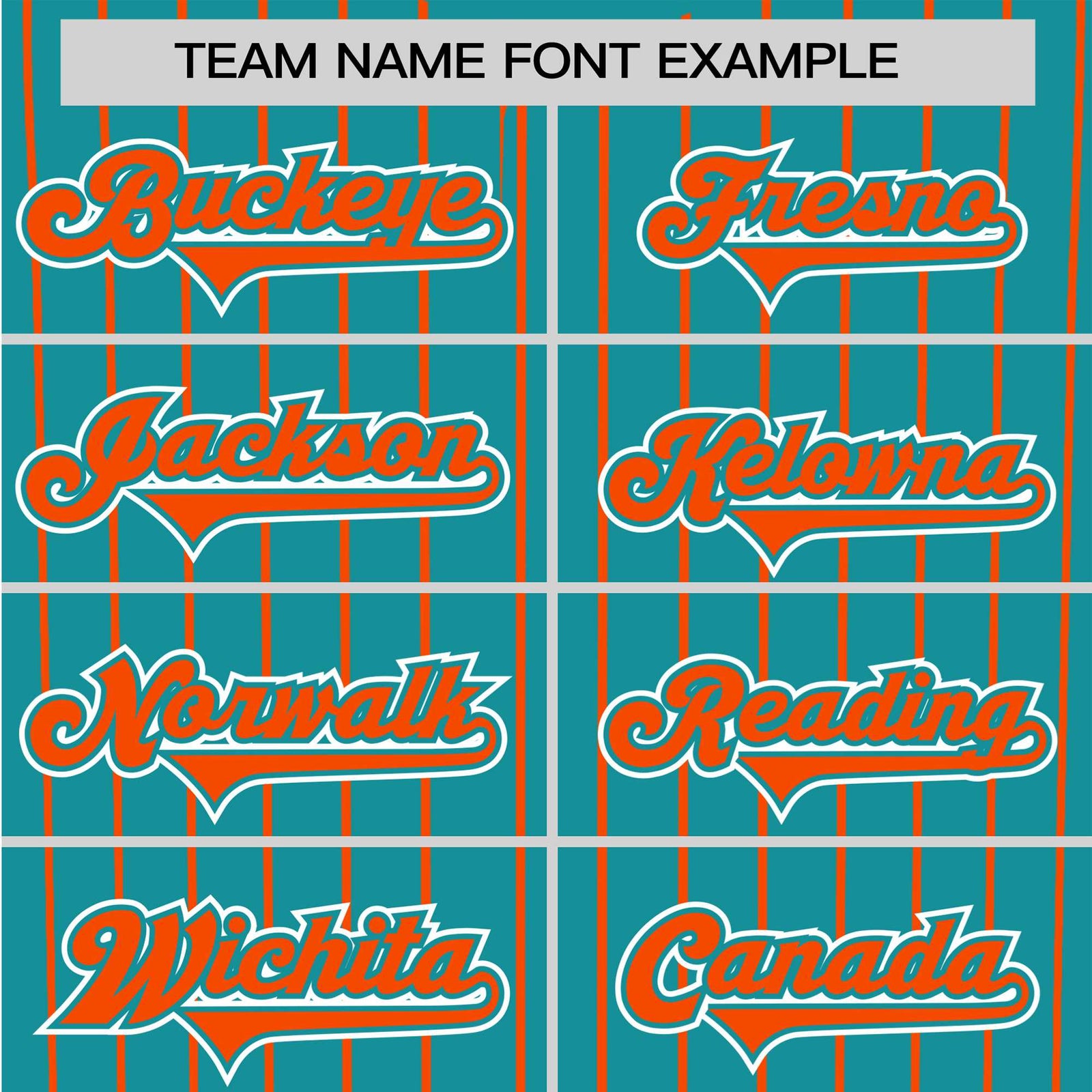 Custom Aqua Orange Pinstripe Orange-White Authentic Baseball Jersey