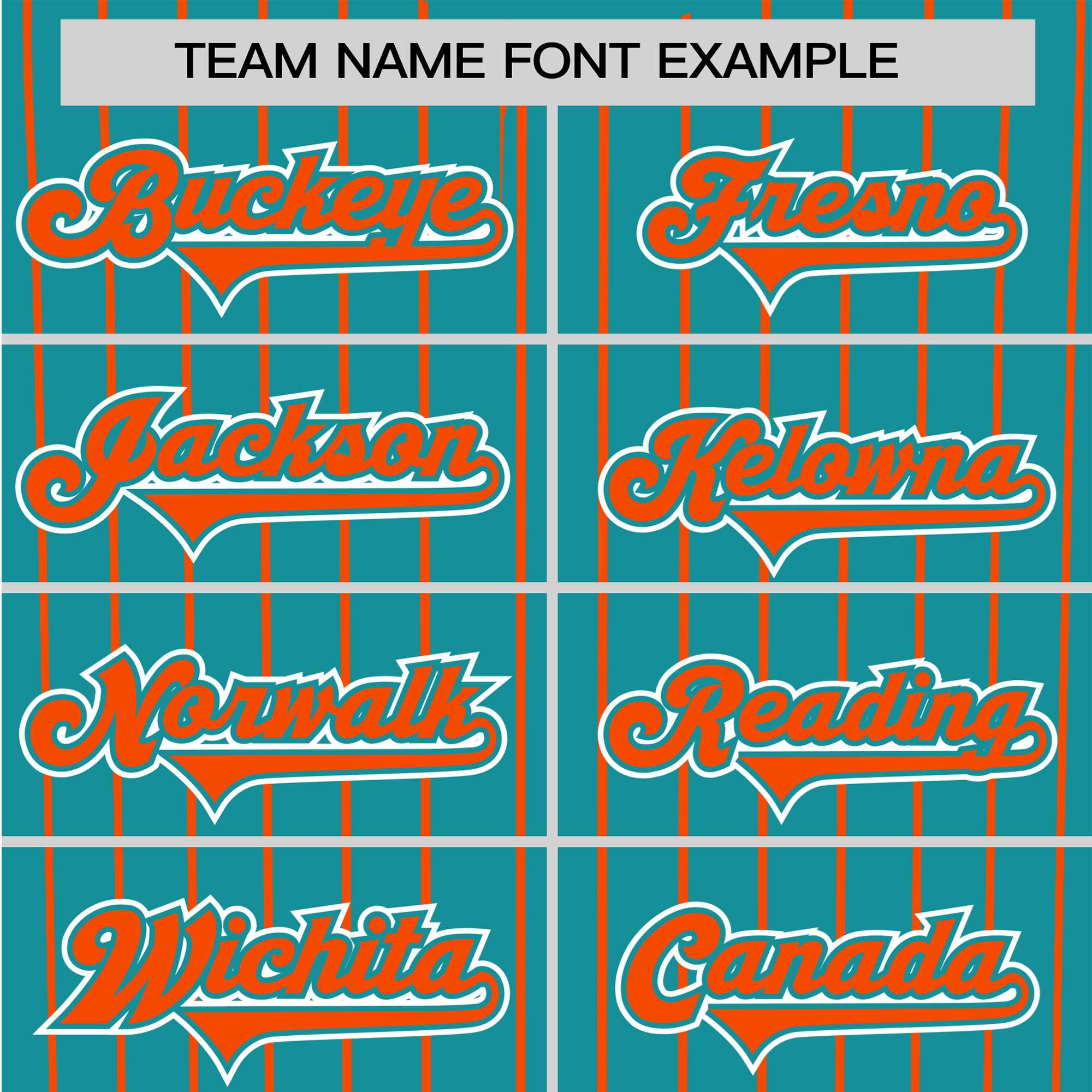 Custom Aqua Orange Pinstripe Orange-White Authentic Baseball Jersey