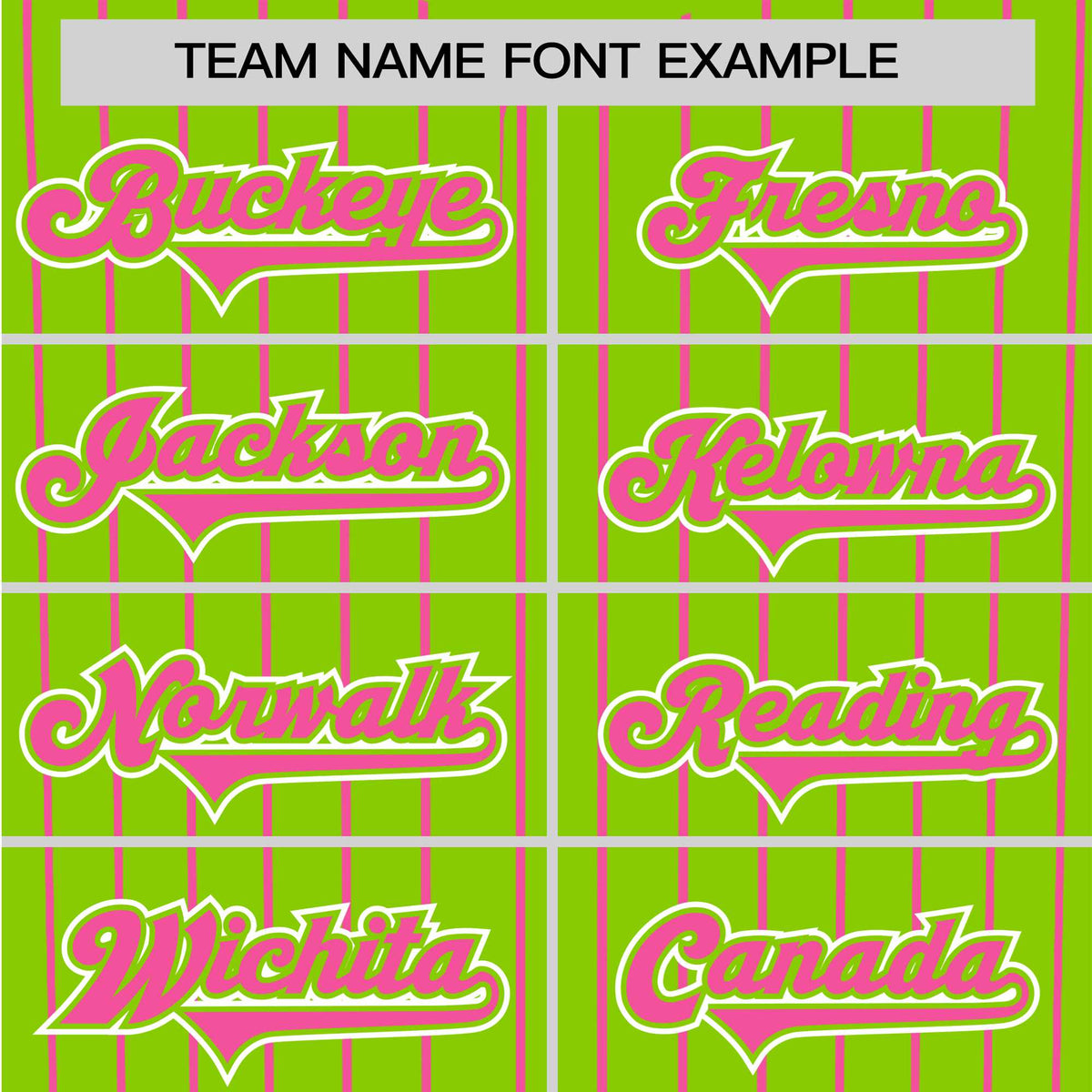 Custom Neon Green Pink Pinstripe Pink-White Authentic Baseball Jersey