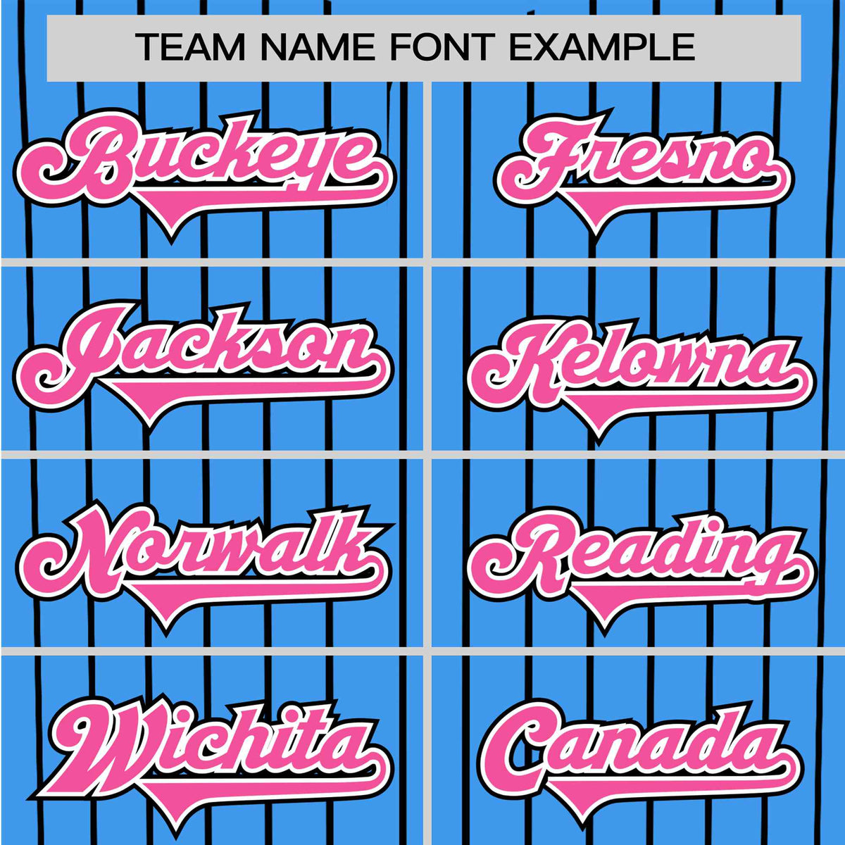 Custom Sky Blue Black Pinstripe Pink-White Authentic Baseball Jersey