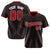 Custom Black Red Pinstripe Red-White Authentic Baseball Jersey