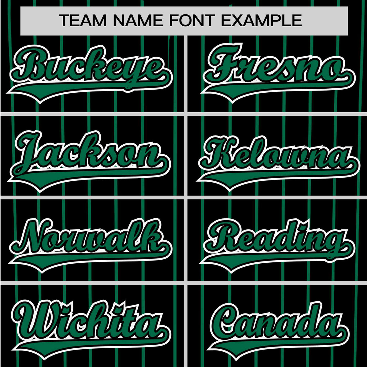 Custom Black Green Pinstripe Green-White Authentic Baseball Jersey