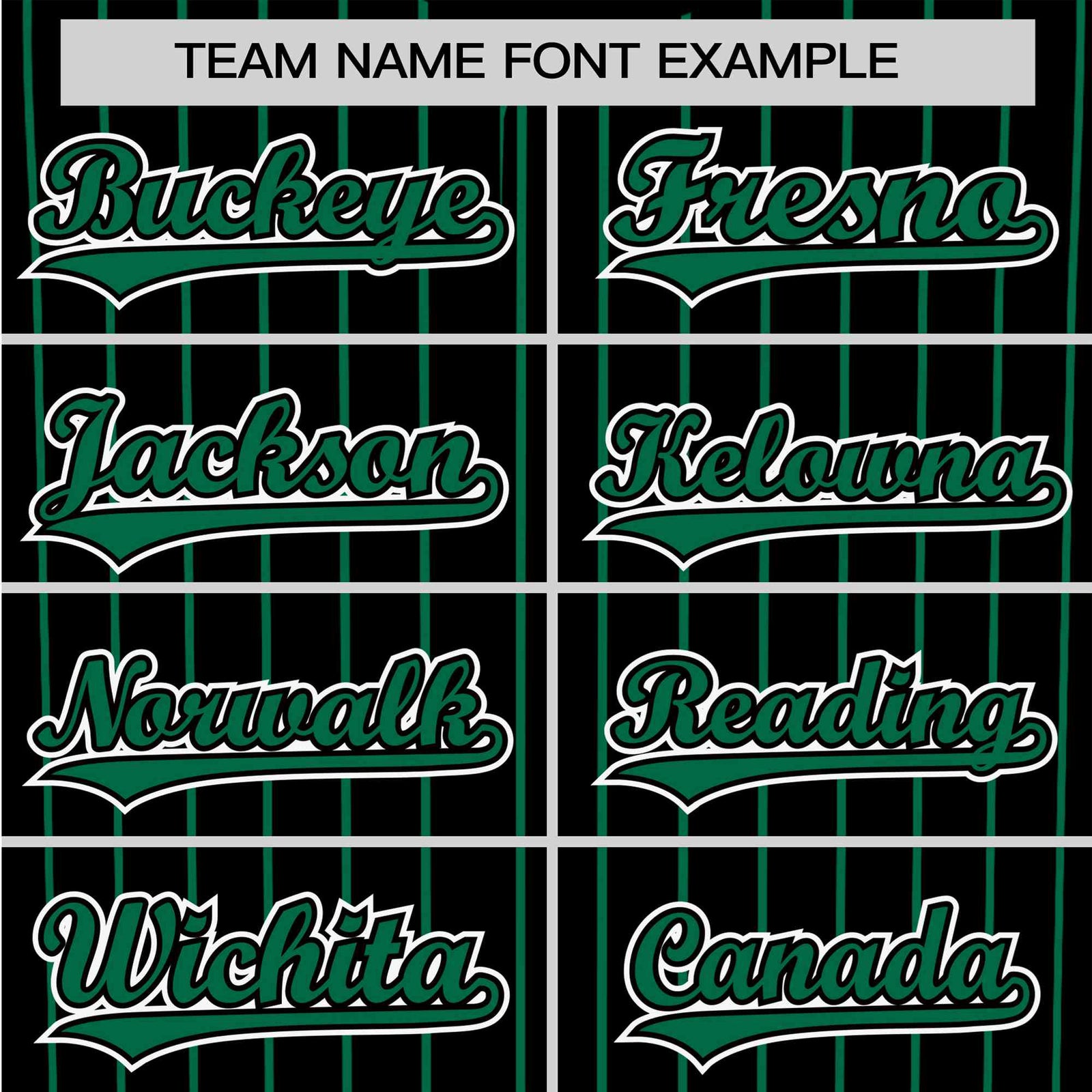 Custom Black Green Pinstripe Green-White Authentic Baseball Jersey