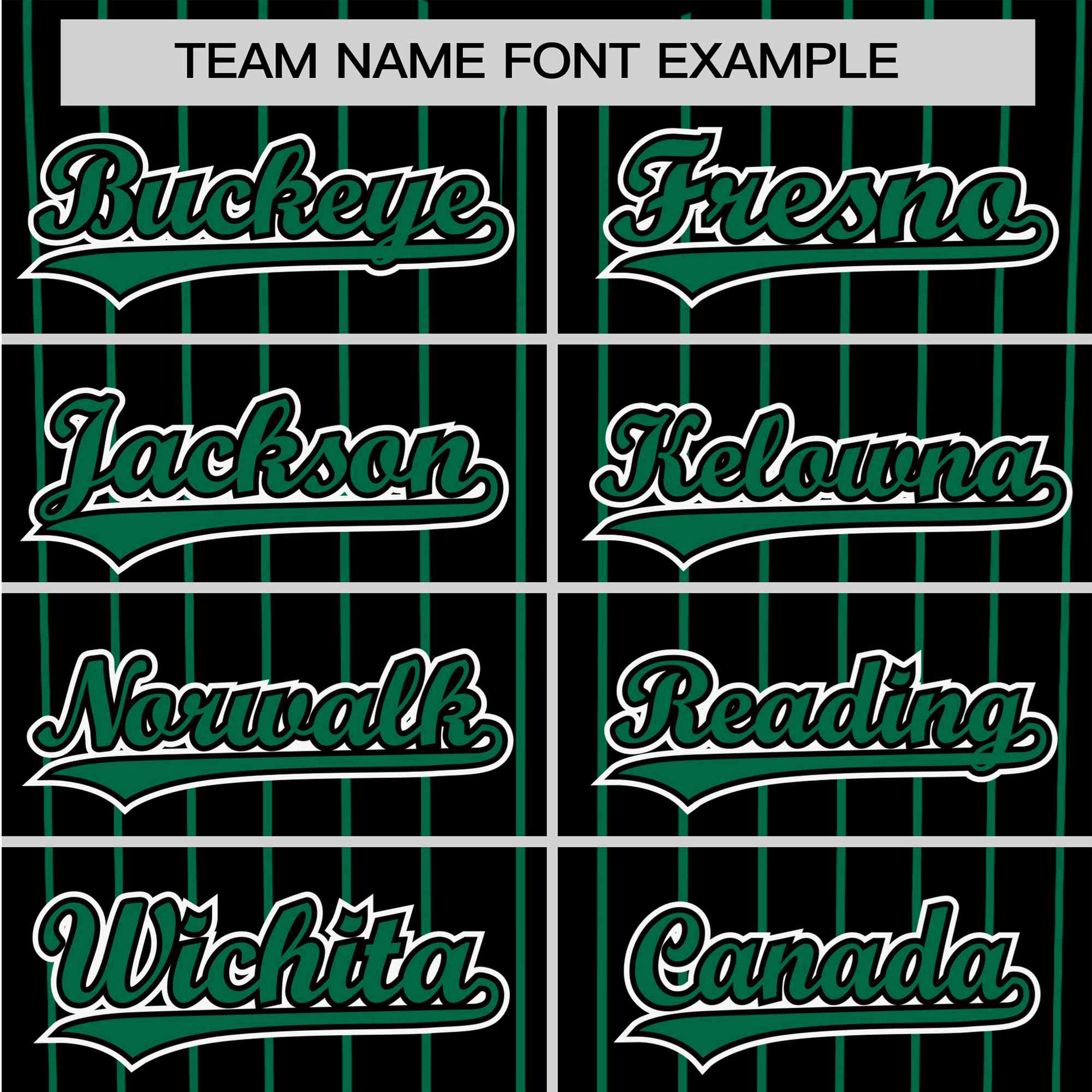 Custom Black Green Pinstripe Green-White Authentic Baseball Jersey