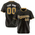 Custom Black Old-Gold Pinstripe Old-Gold White Authentic Baseball Jersey