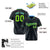 Custom Black Blue Pinstripe Neon-Green Blue Authentic Baseball Jersey