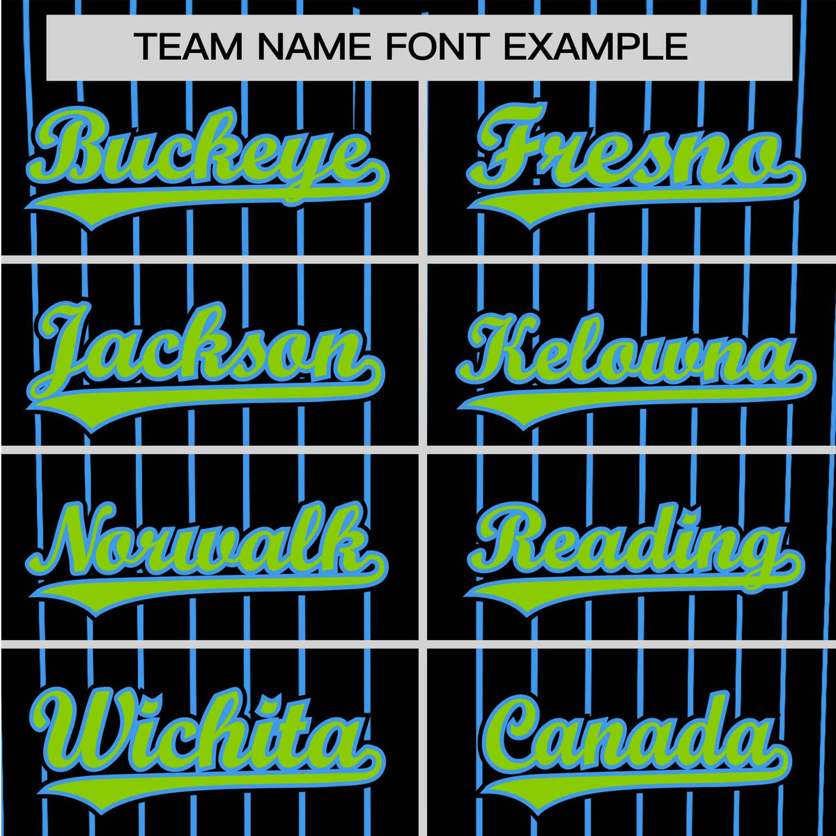 Custom Black Blue Pinstripe Neon-Green Blue Authentic Baseball Jersey