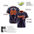 Custom Navy Orange Pinstripe Orange-White Authentic Baseball Jersey