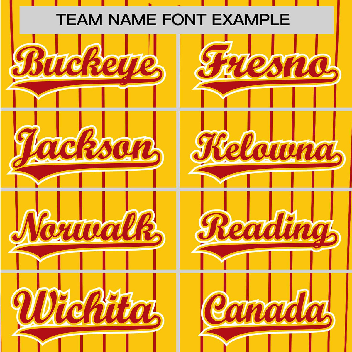 Custom Yellow Red Pinstripe Red-White Authentic Baseball Jersey