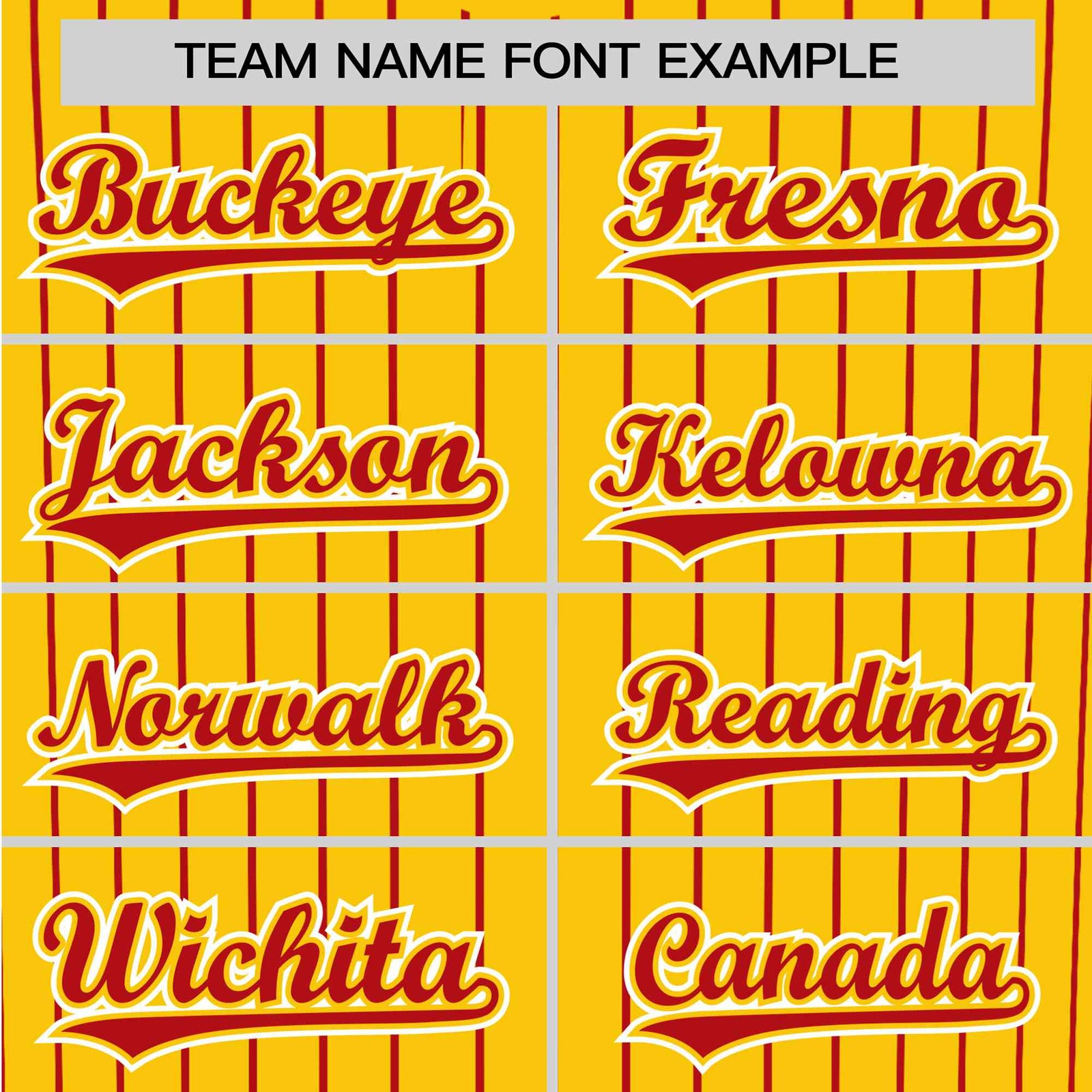 Custom Yellow Red Pinstripe Red-White Authentic Baseball Jersey