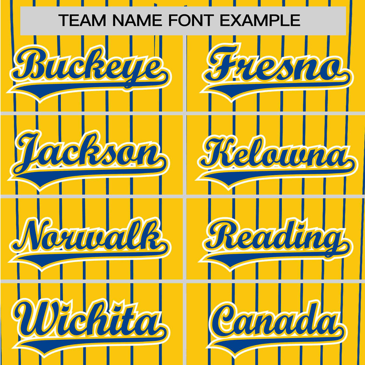 Custom Yellow Blue Pinstripe Blue-White Authentic Baseball Jersey