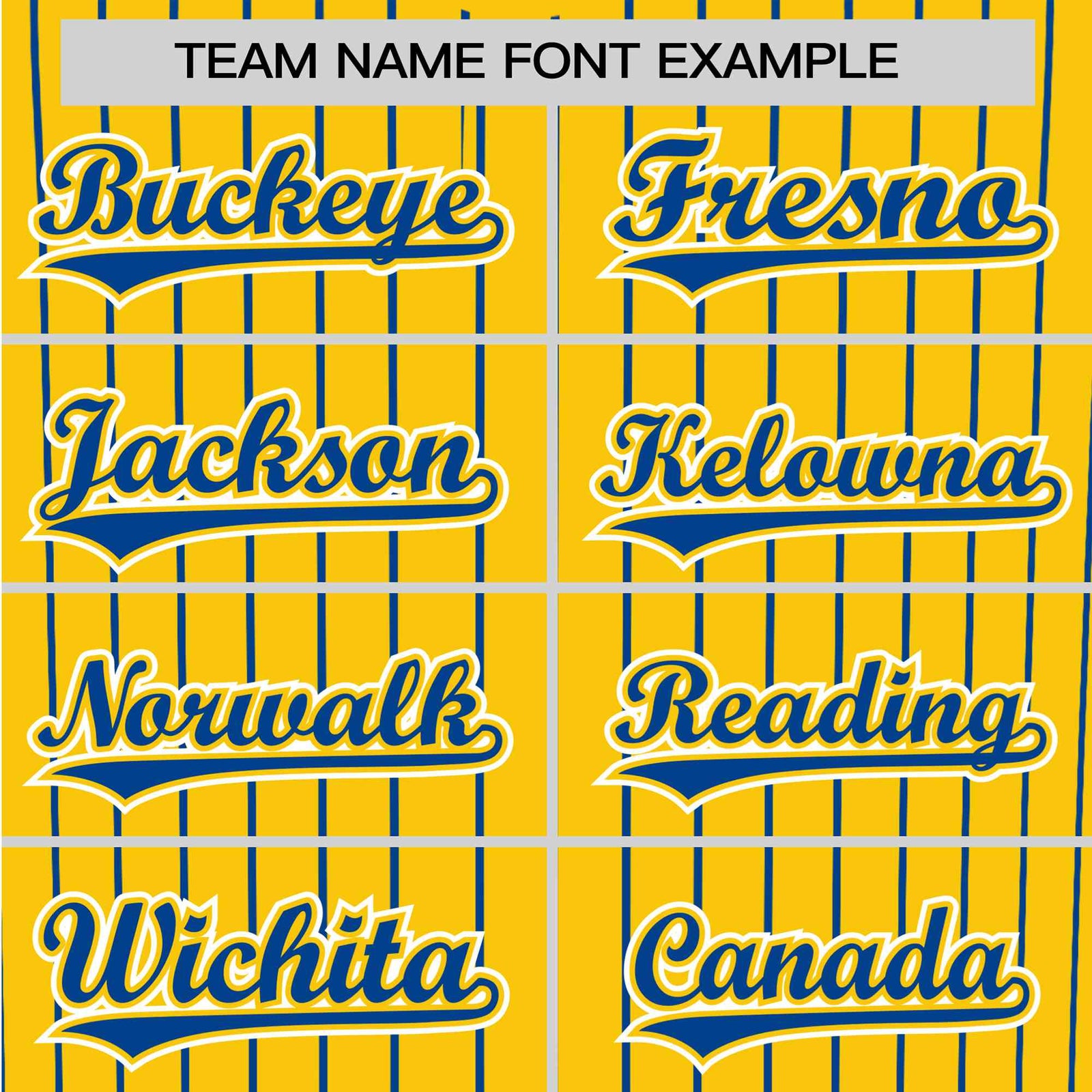 Custom Yellow Blue Pinstripe Blue-White Authentic Baseball Jersey