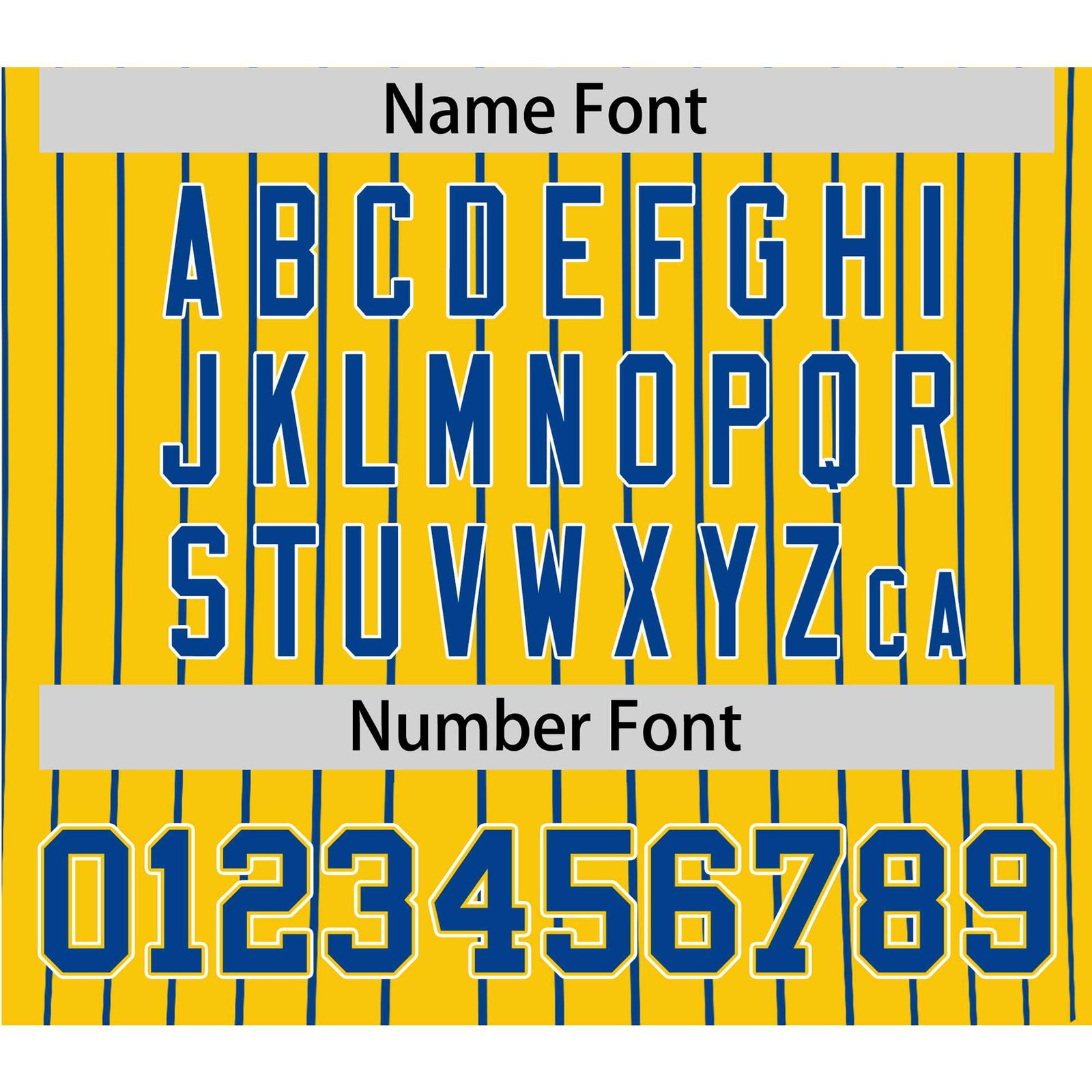 Custom Yellow Blue Pinstripe Blue-White Authentic Baseball Jersey