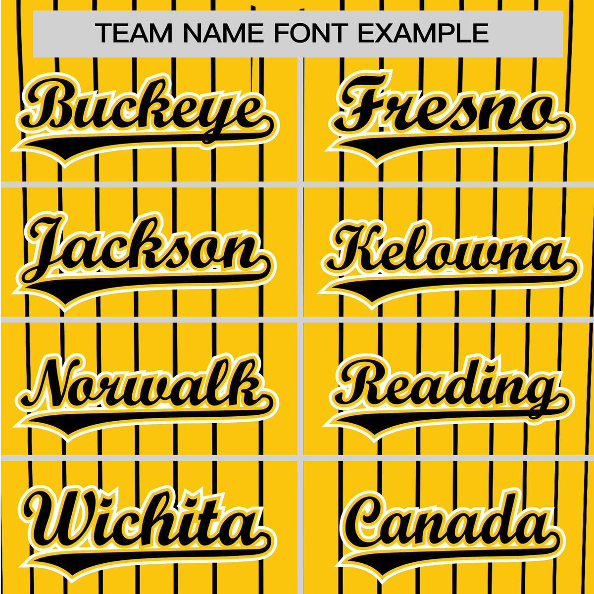 Custom Yellow Black Pinstripe Black-White Authentic Baseball Jersey