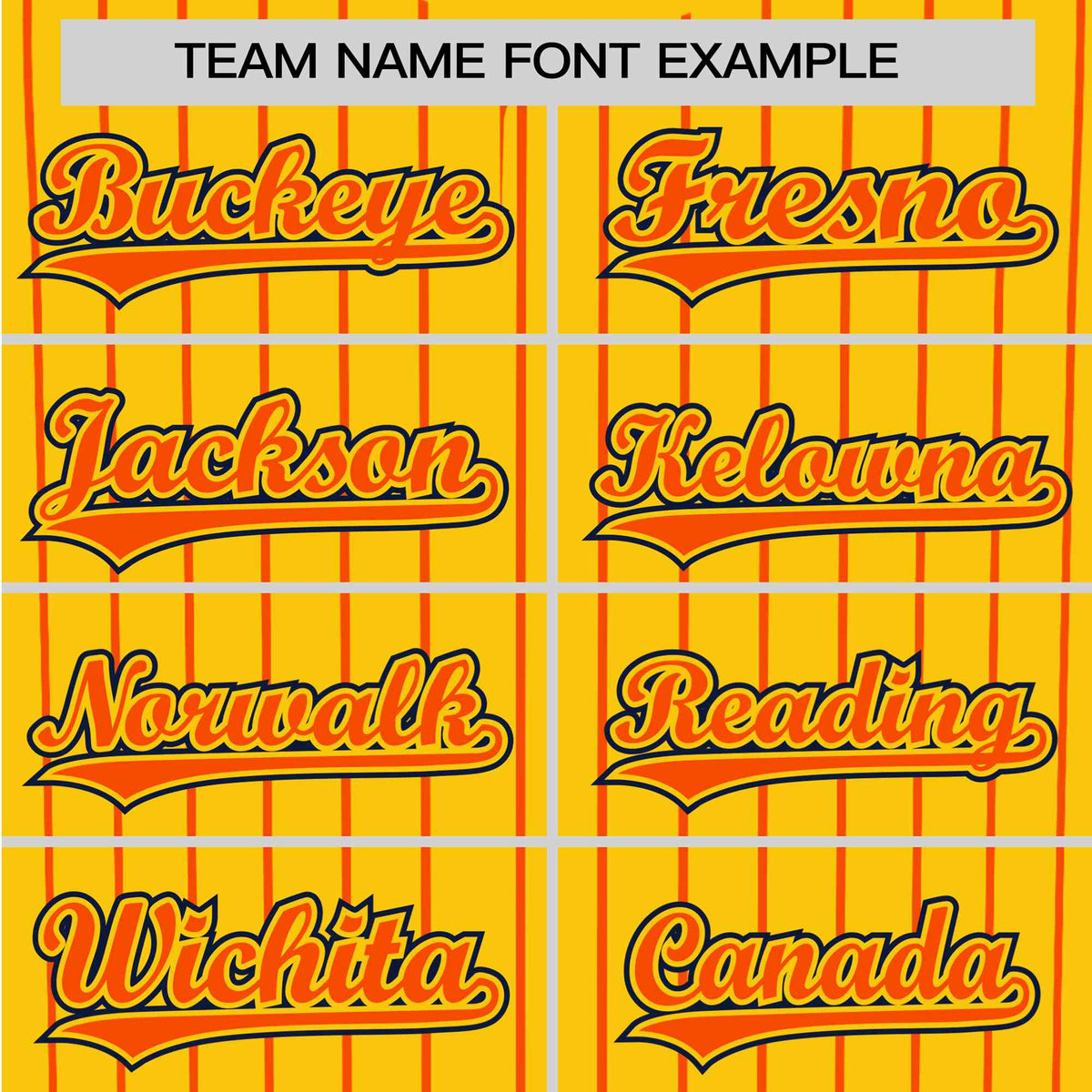 Custom Yellow Orange Pinstripe Orange-Black Authentic Baseball Jersey