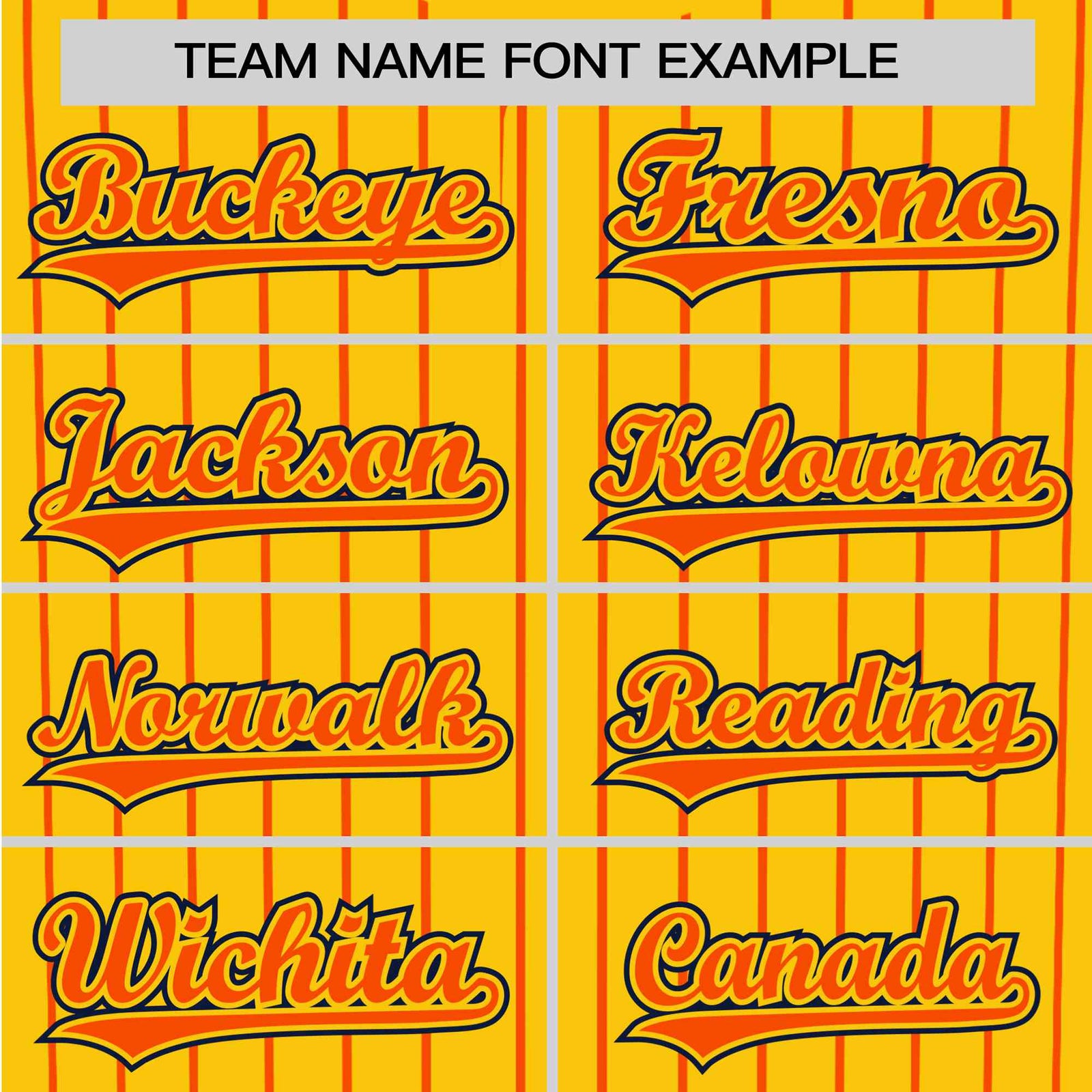 Custom Yellow Orange Pinstripe Orange-Black Authentic Baseball Jersey