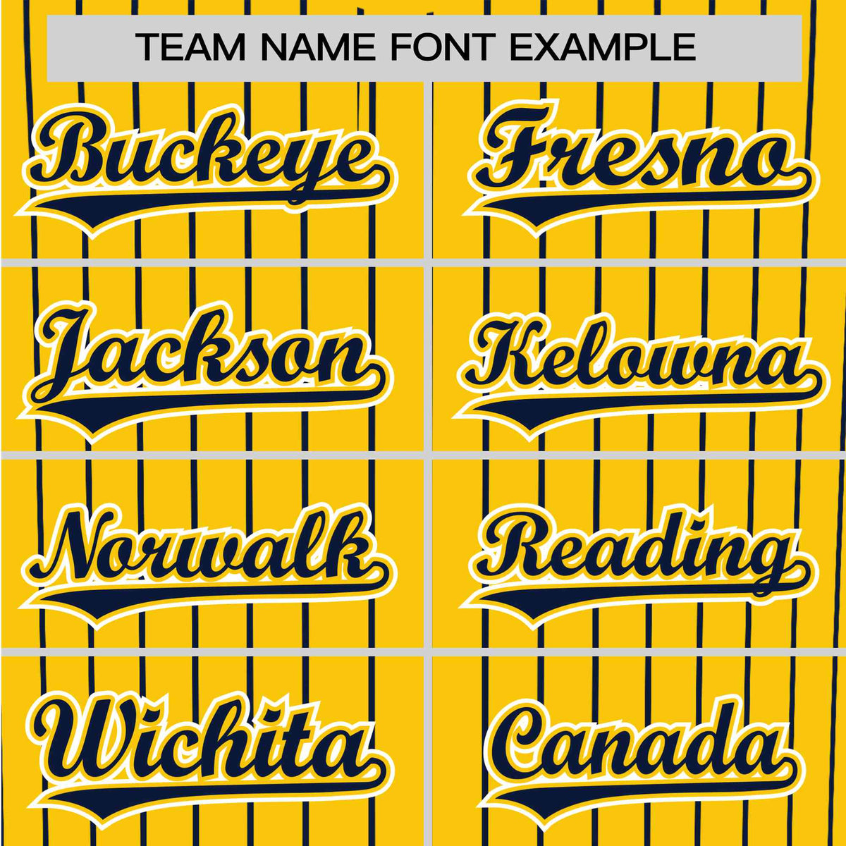 Custom Yellow Navy Pinstripe Navy-White Authentic Baseball Jersey