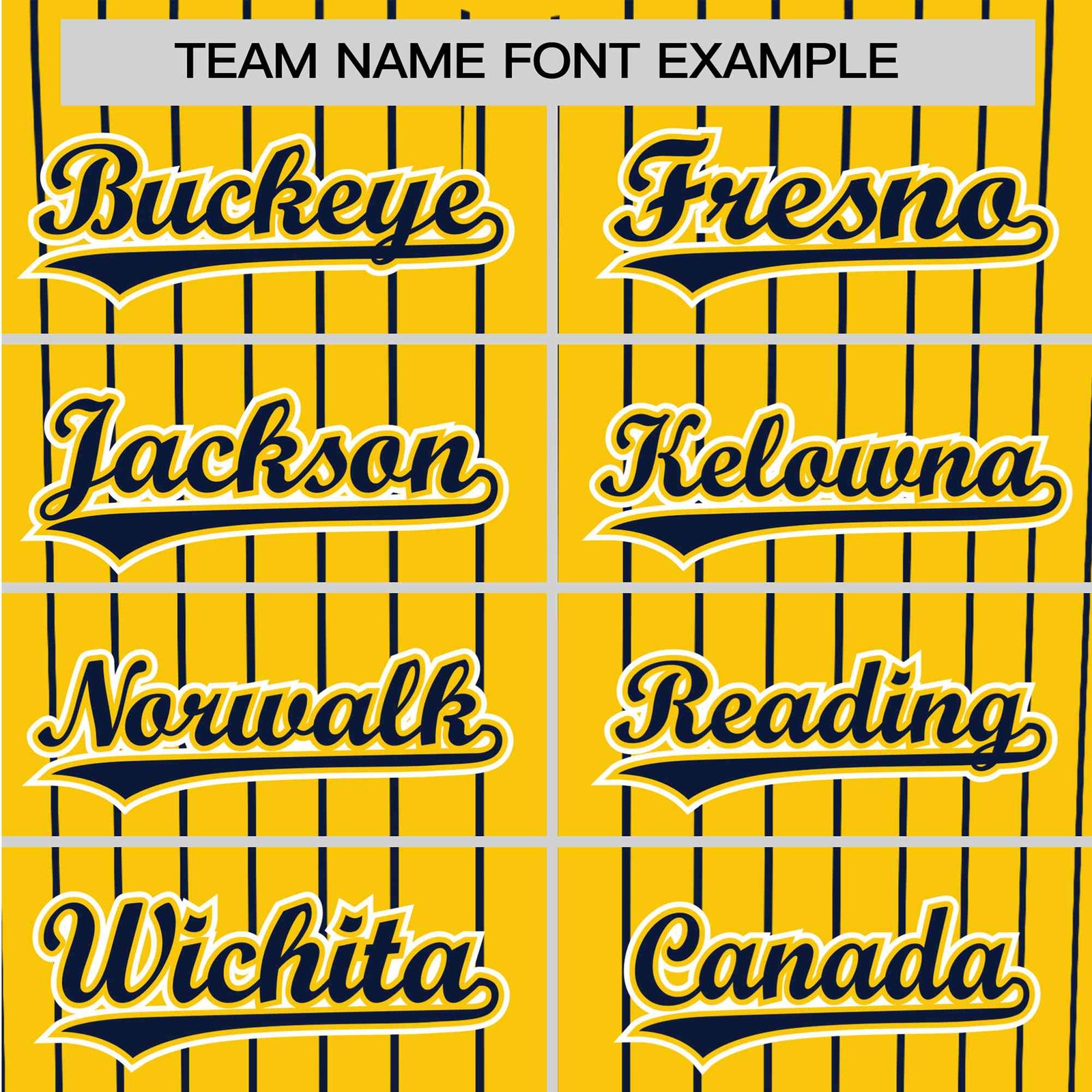 Custom Yellow Navy Pinstripe Navy-White Authentic Baseball Jersey