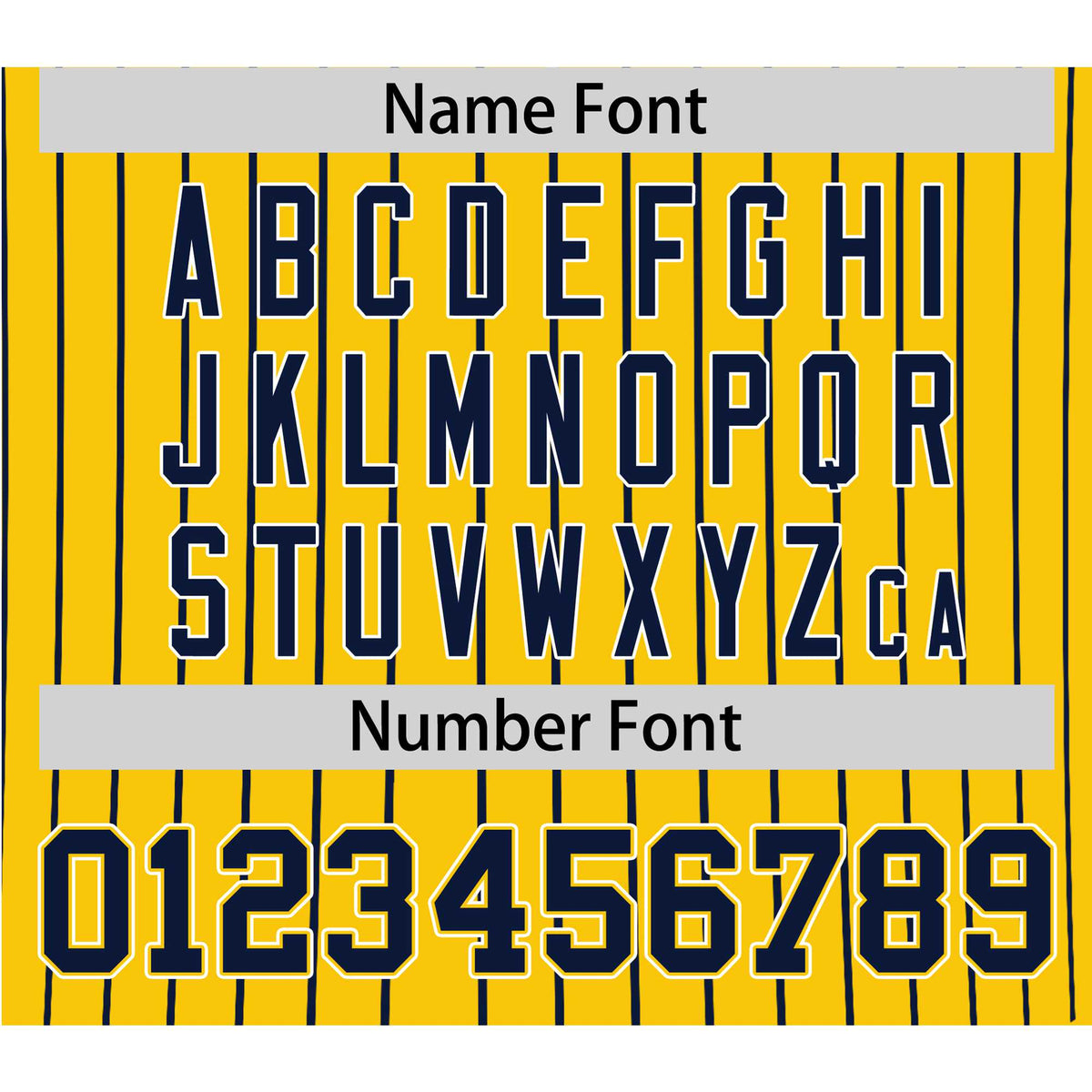 Custom Yellow Navy Pinstripe Navy-White Authentic Baseball Jersey