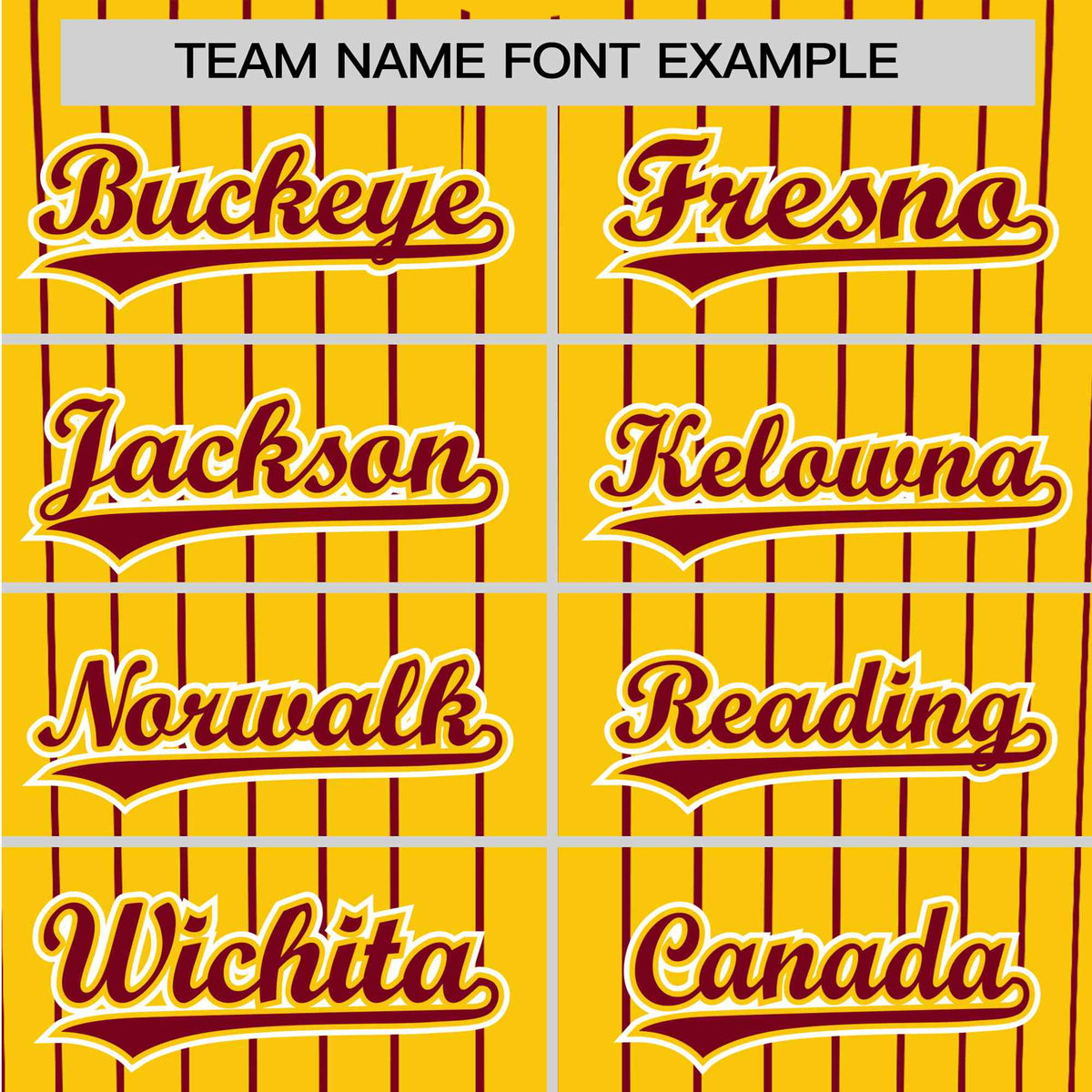 Custom Yellow Burgundy Pinstripe Burgundy-White Authentic Baseball Jersey