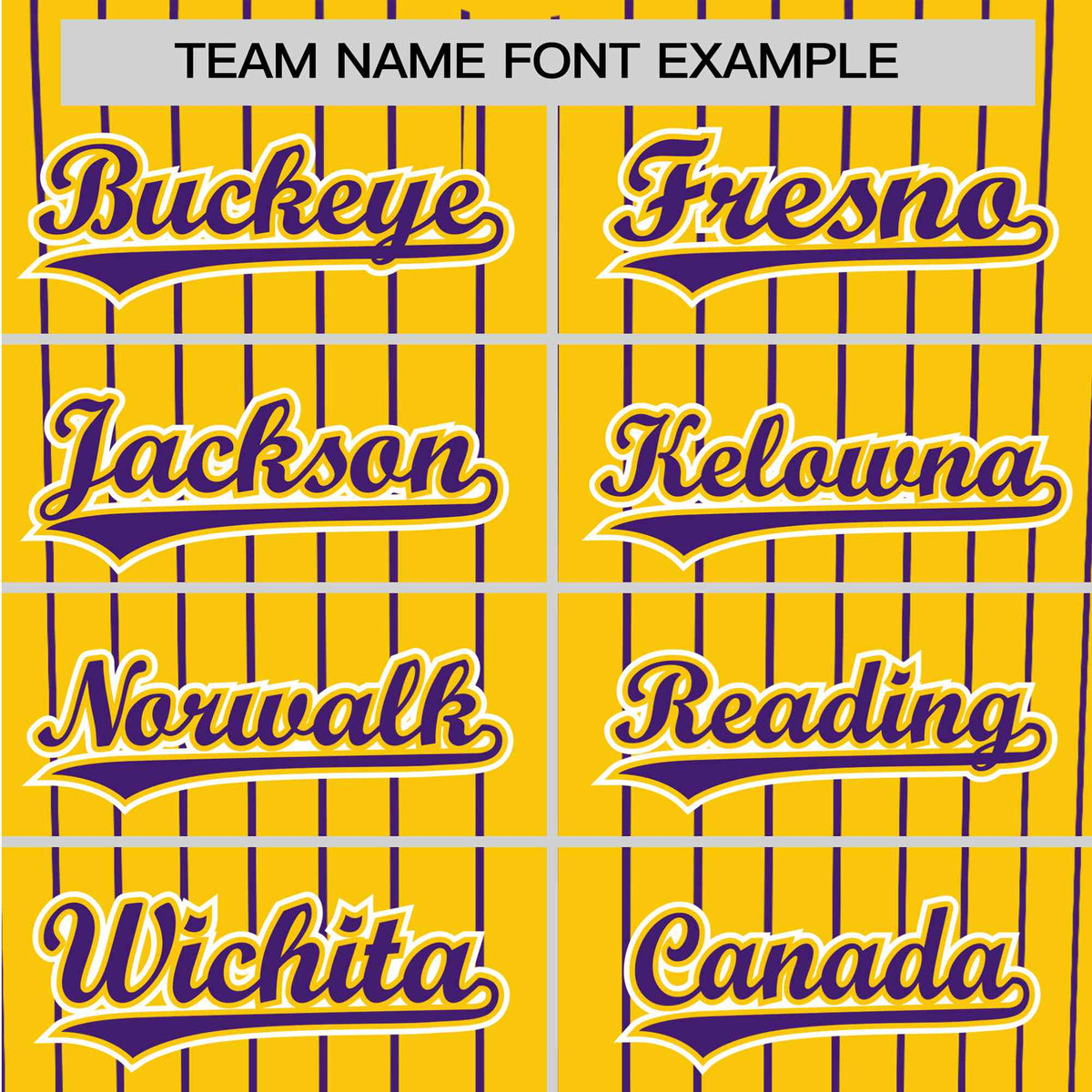 Custom Yellow Purple Pinstripe Purple-White Authentic Baseball Jersey