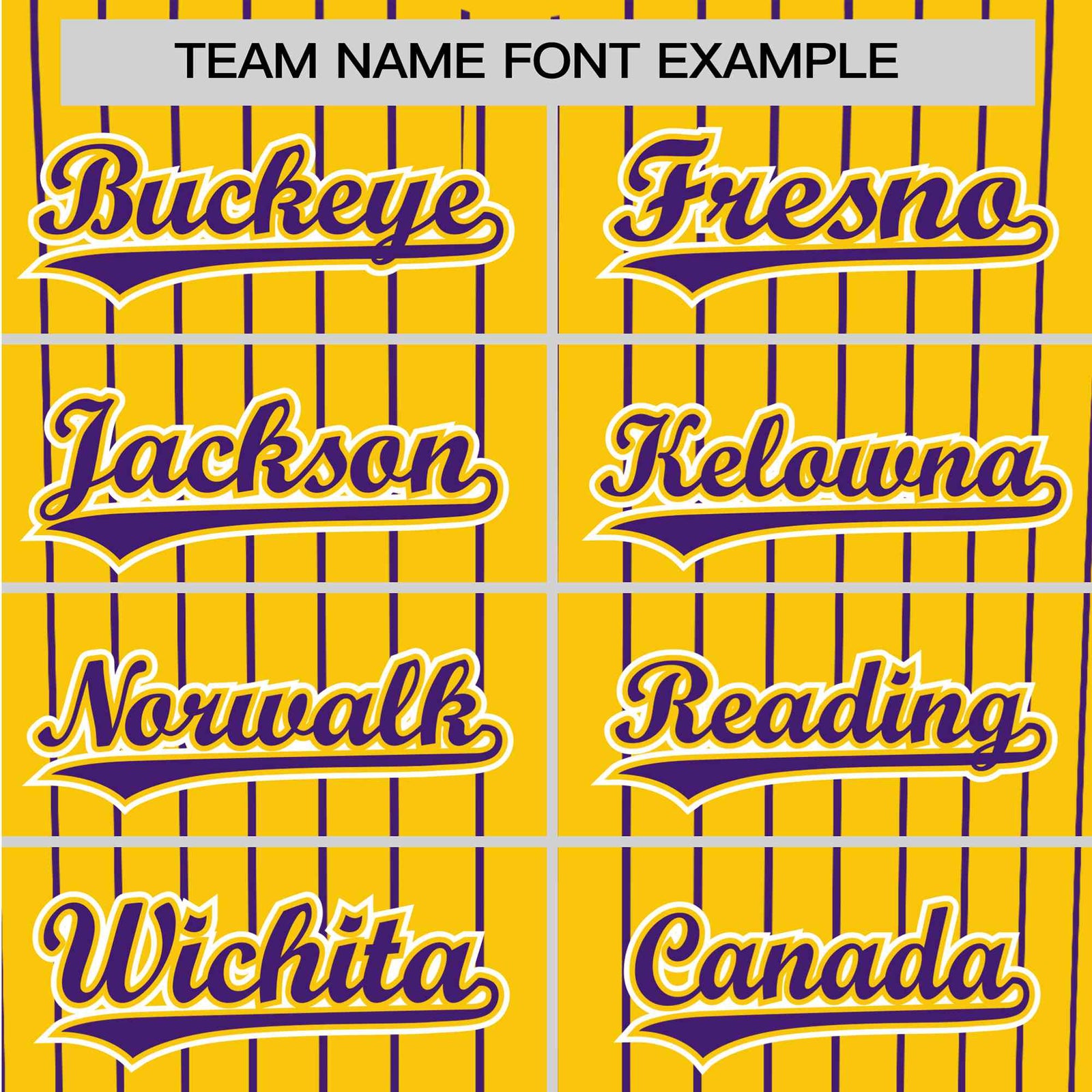 Custom Yellow Purple Pinstripe Purple-White Authentic Baseball Jersey