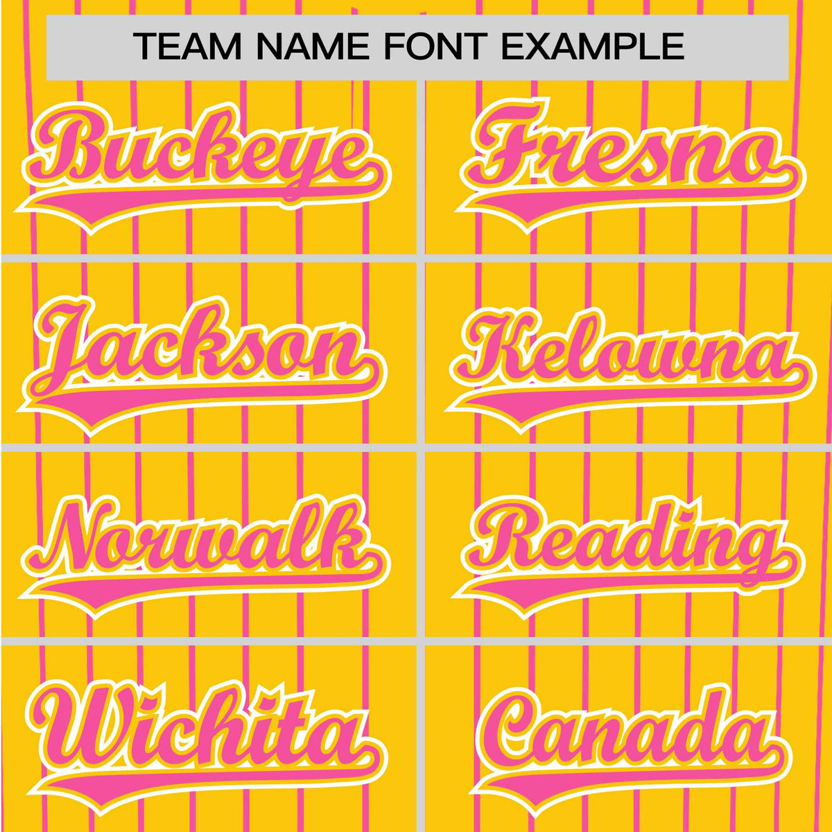 Custom Yellow Pink Pinstripe Pink-White Authentic Baseball Jersey