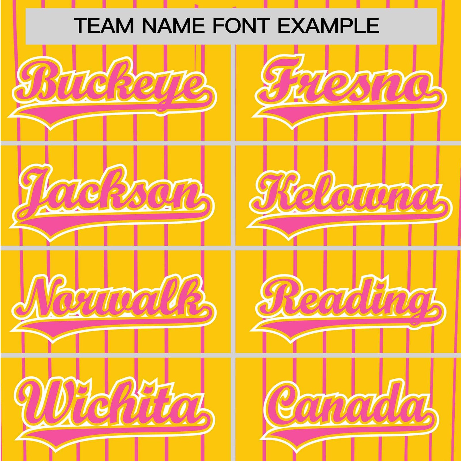 Custom Yellow Pink Pinstripe Pink-White Authentic Baseball Jersey