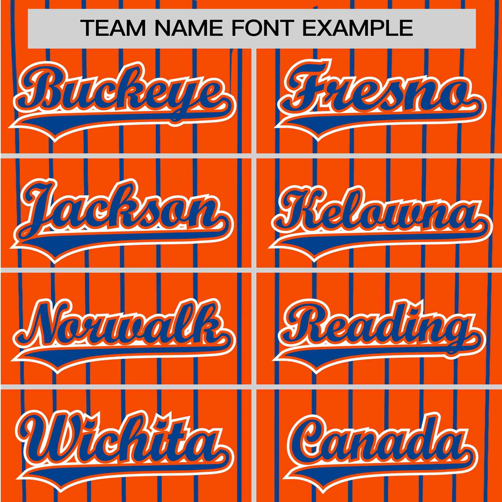 Custom Orange Blue Pinstripe Blue-White Authentic Baseball Jersey