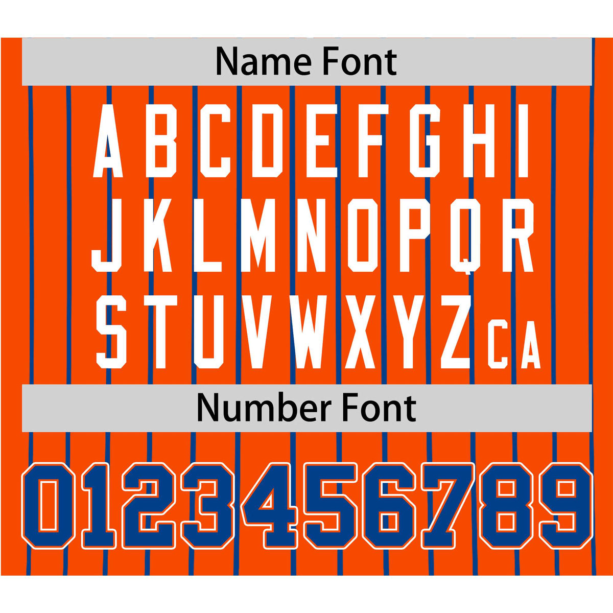 Custom Orange Blue Pinstripe Blue-White Authentic Baseball Jersey