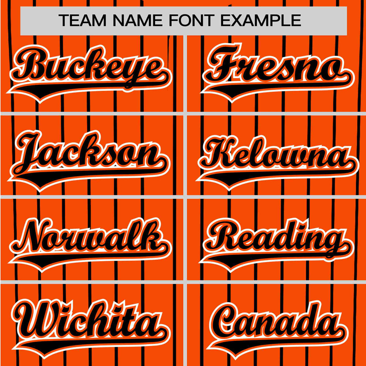 Custom Orange Black Pinstripe Black-White Authentic Baseball Jersey