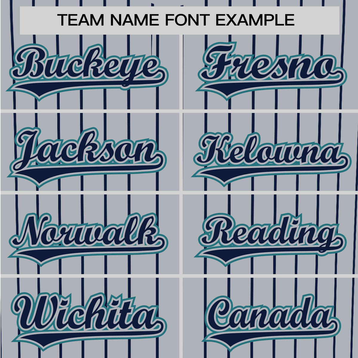 Custom Gray Navy Pinstripe Navy-Aqua Authentic Baseball Jersey