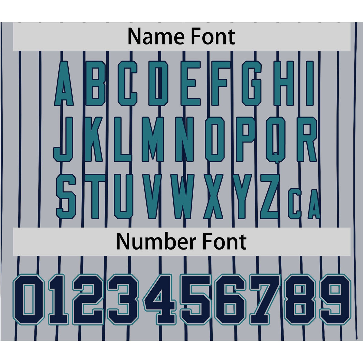 Custom Gray Navy Pinstripe Navy-Aqua Authentic Baseball Jersey