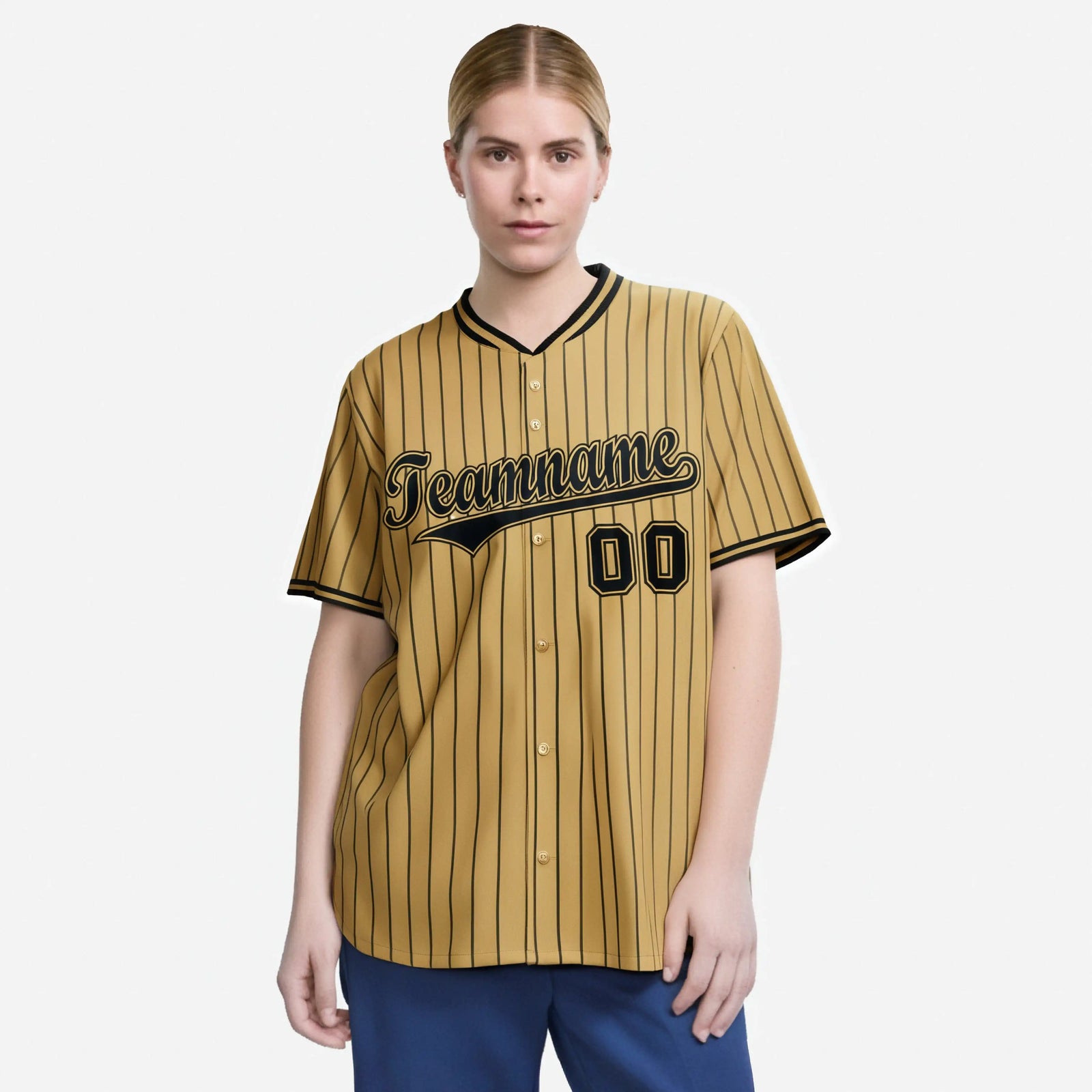 Custom Brwon Black Pinstripe Black-Brown Authentic Baseball Jersey