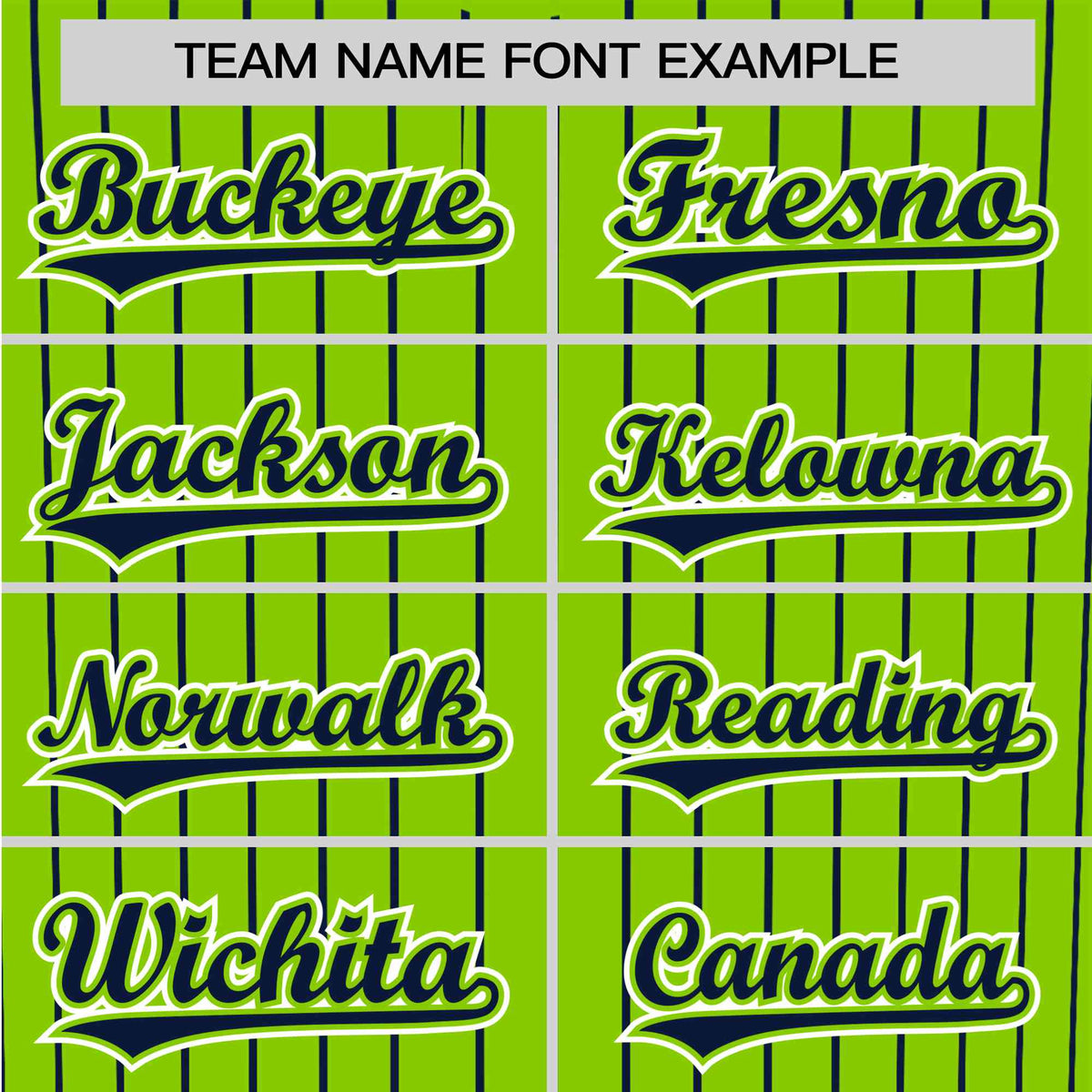 Custom Neon Green Navy Pinstripe Navy-White Authentic Baseball Jersey