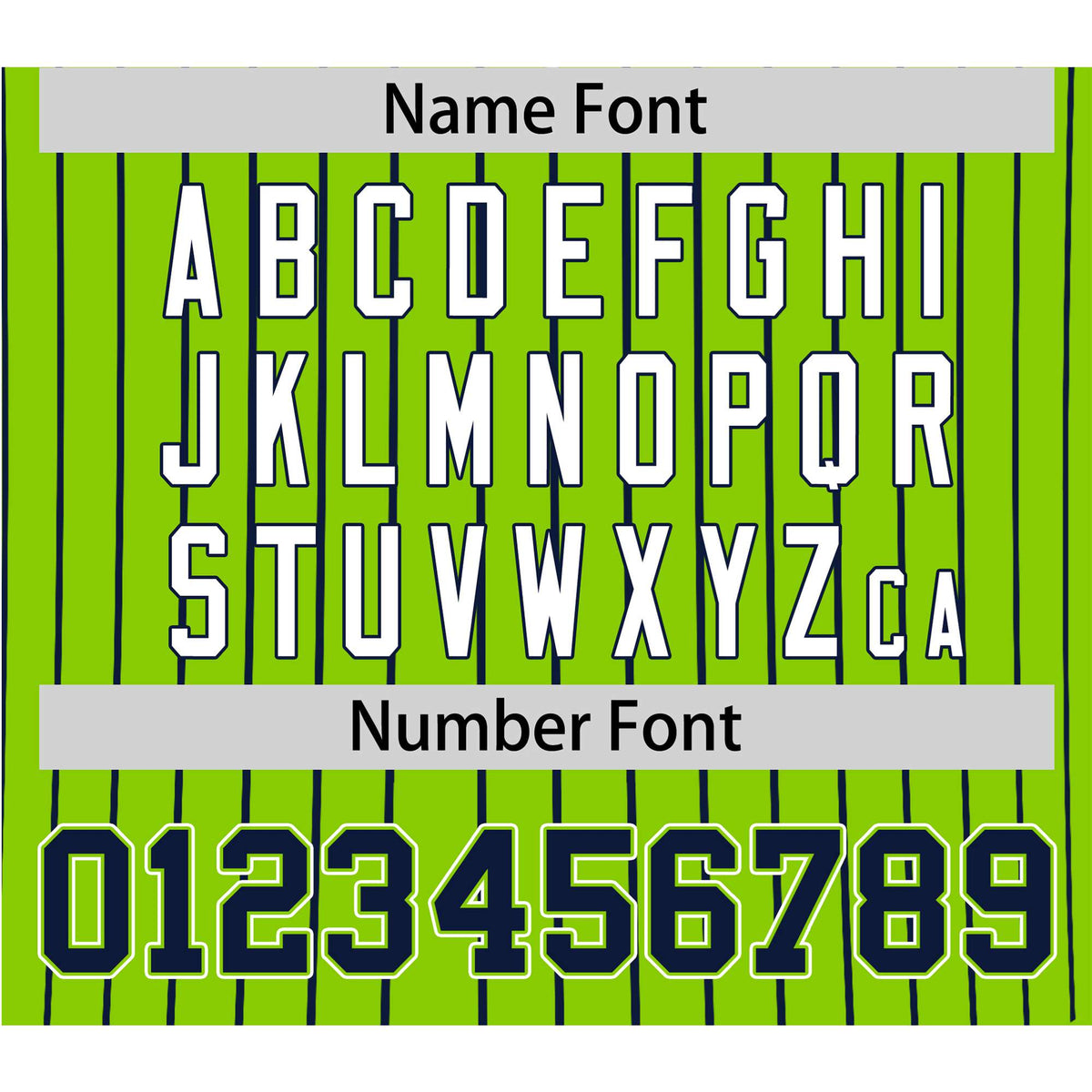 Custom Neon Green Navy Pinstripe Navy-White Authentic Baseball Jersey