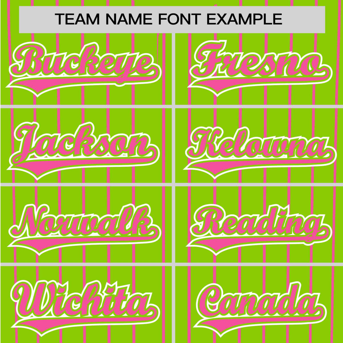 Custom Neon Green Pink Pinstripe Pink-White Authentic Baseball Jersey