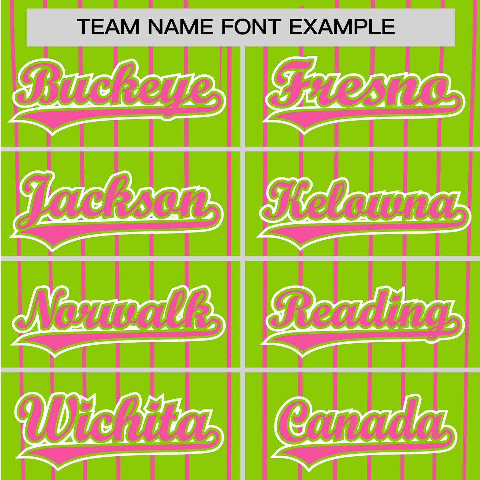 Custom Neon Green Pink Pinstripe Pink-White Authentic Baseball Jersey