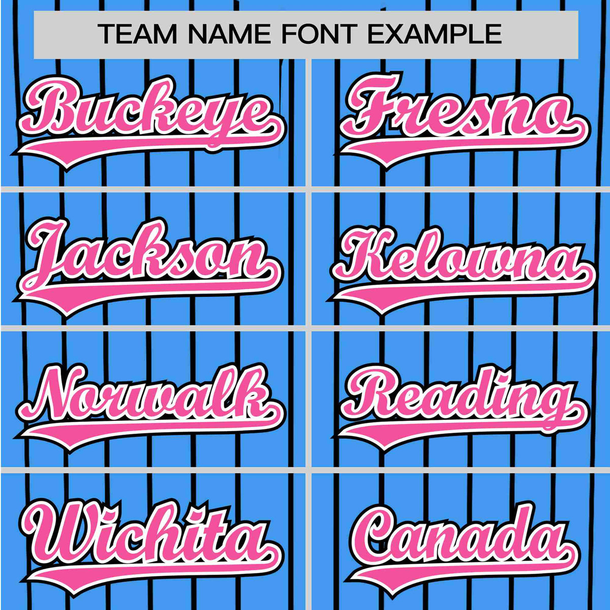 Custom Sky Blue Black Pinstripe Pink-White Authentic Baseball Jersey