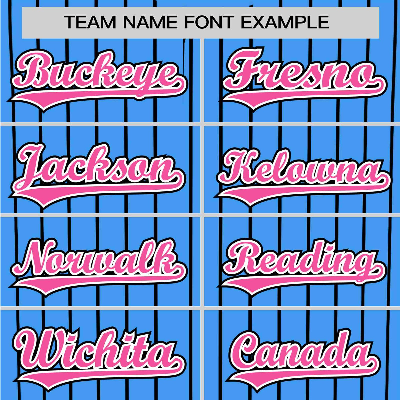 Custom Sky Blue Black Pinstripe Pink-White Authentic Baseball Jersey