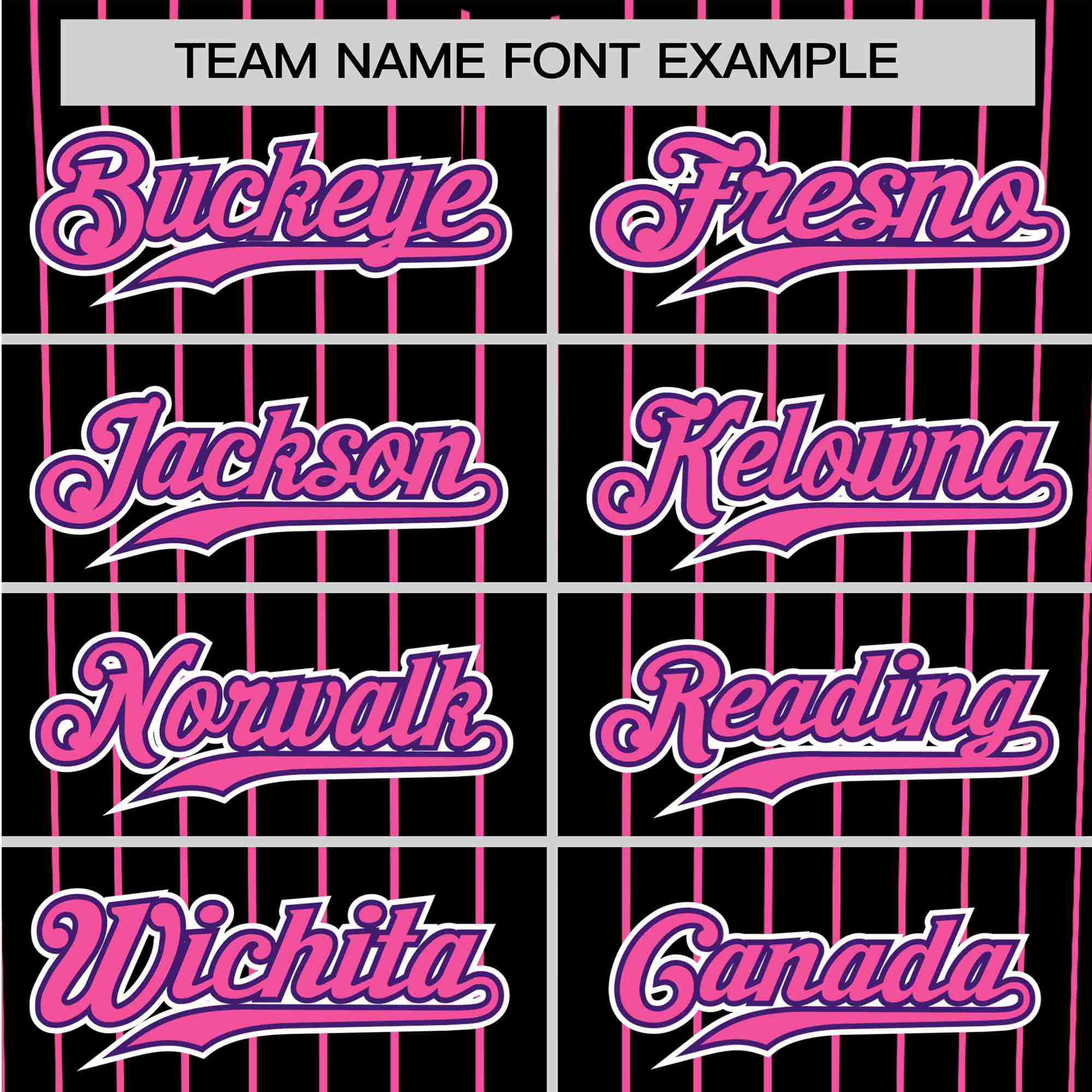 Custom Black Pink Pinstripe Pink-Purple Authentic Baseball Jersey