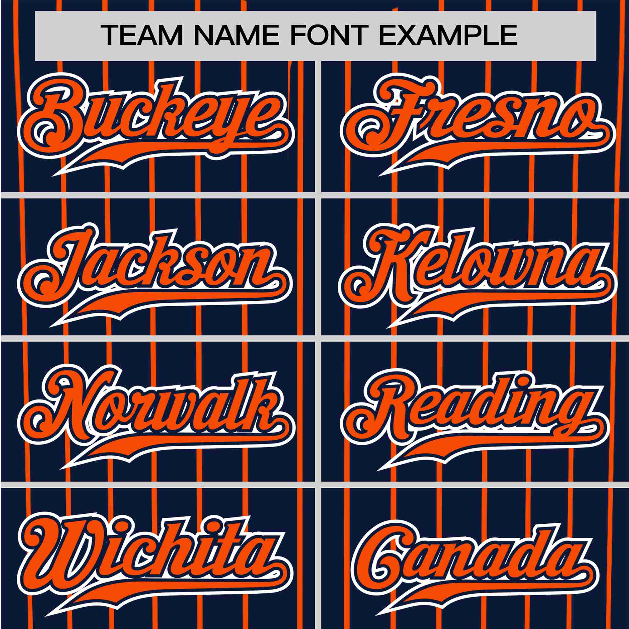 Custom Navy Orange Pinstripe Orange-White Authentic Baseball Jersey