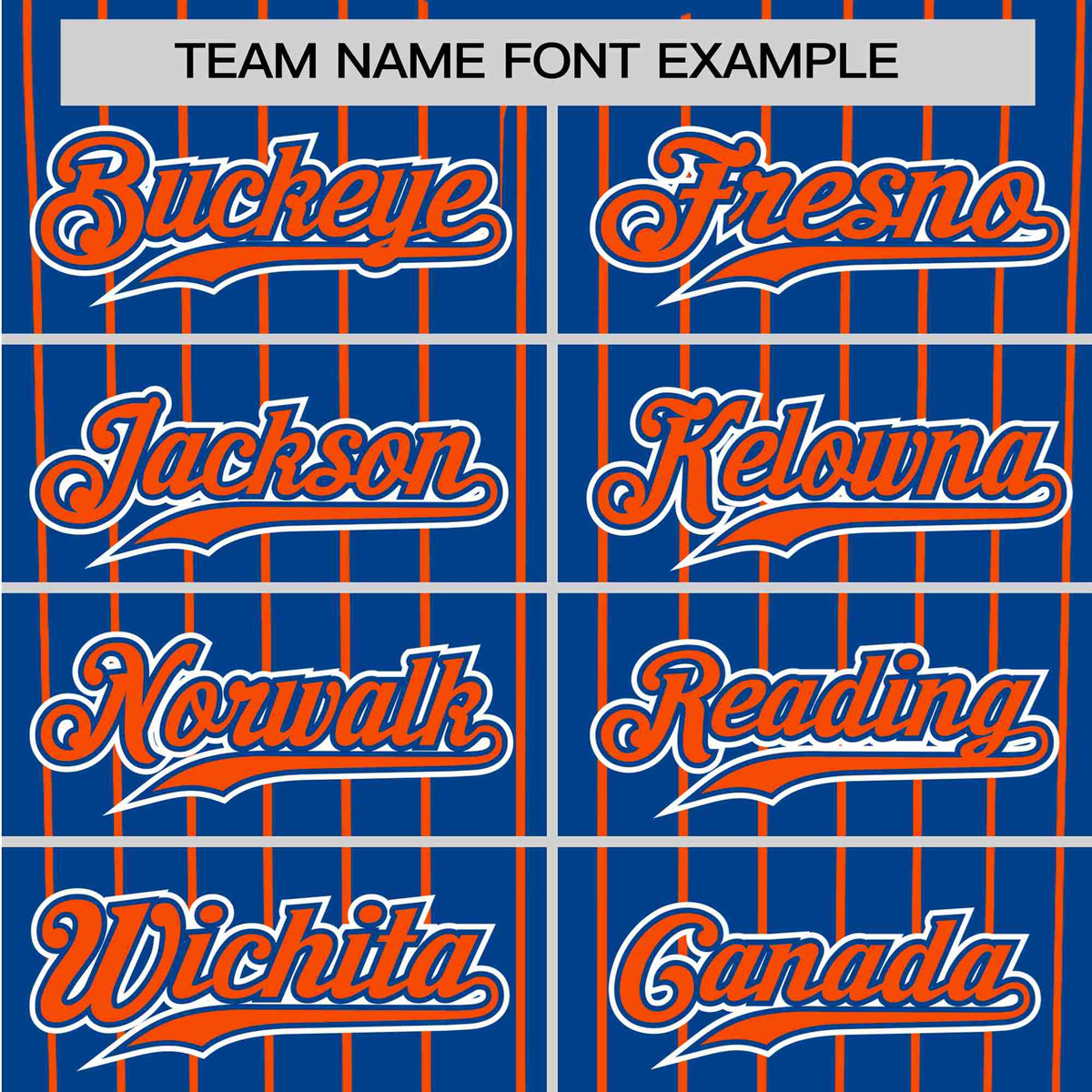 Custom Blue Orange Pinstripe Orange-White Authentic Baseball Jersey
