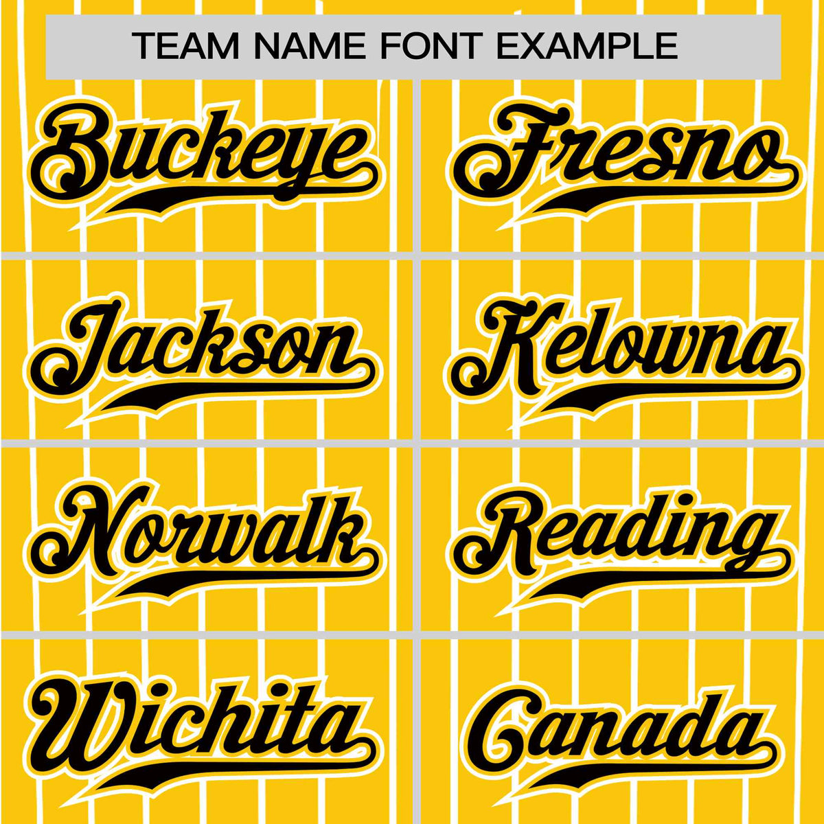 Custom Yellow White Pinstripe Black-White Authentic Baseball Jersey