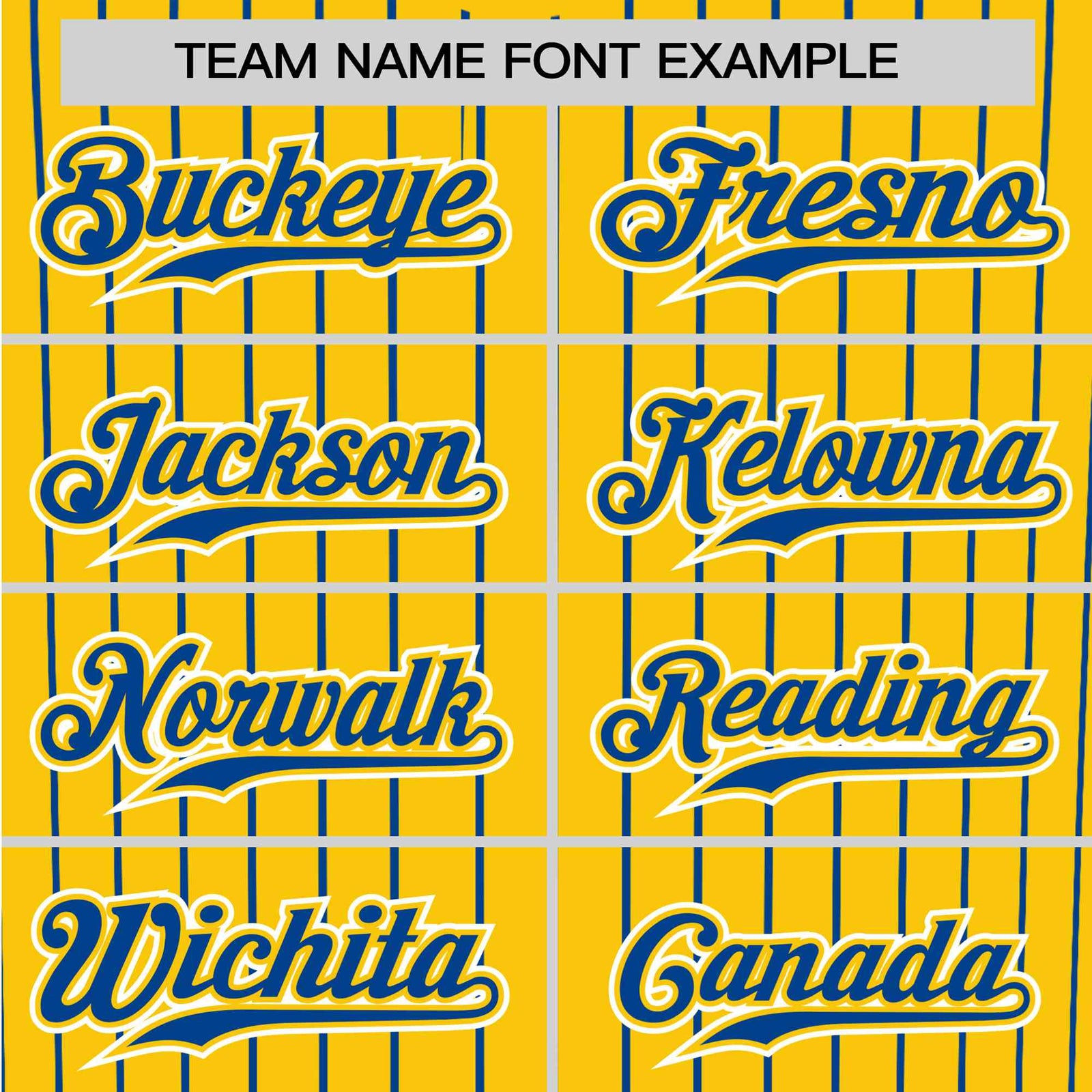 Custom Yellow Blue Pinstripe Blue-White Authentic Baseball Jersey