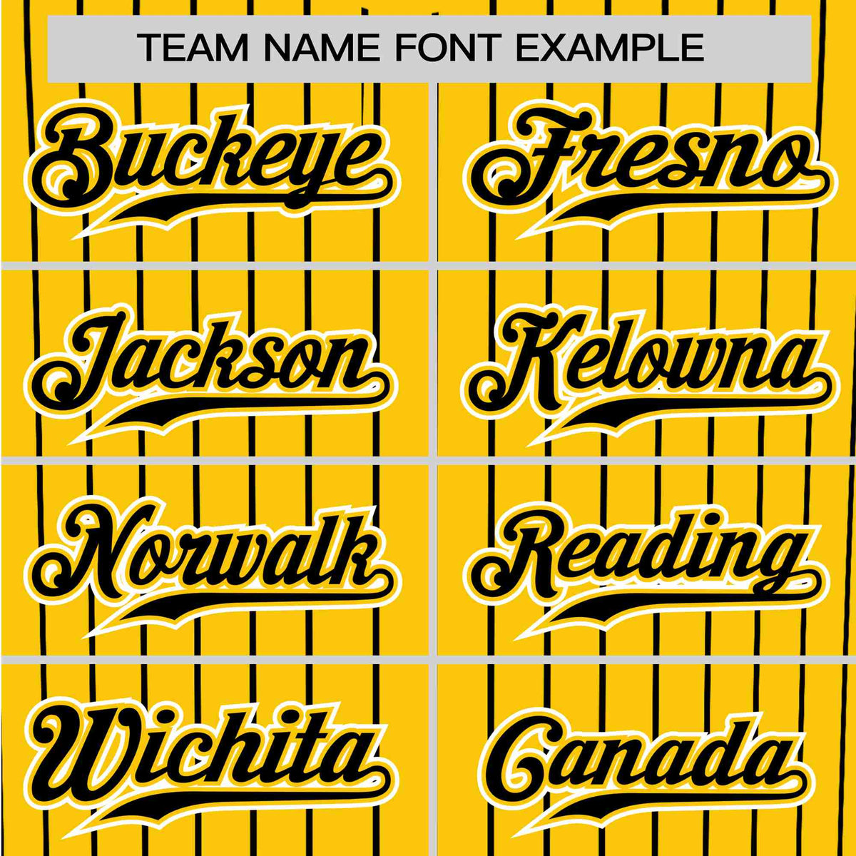 Custom Yellow Black Pinstripe Black-White Authentic Baseball Jersey