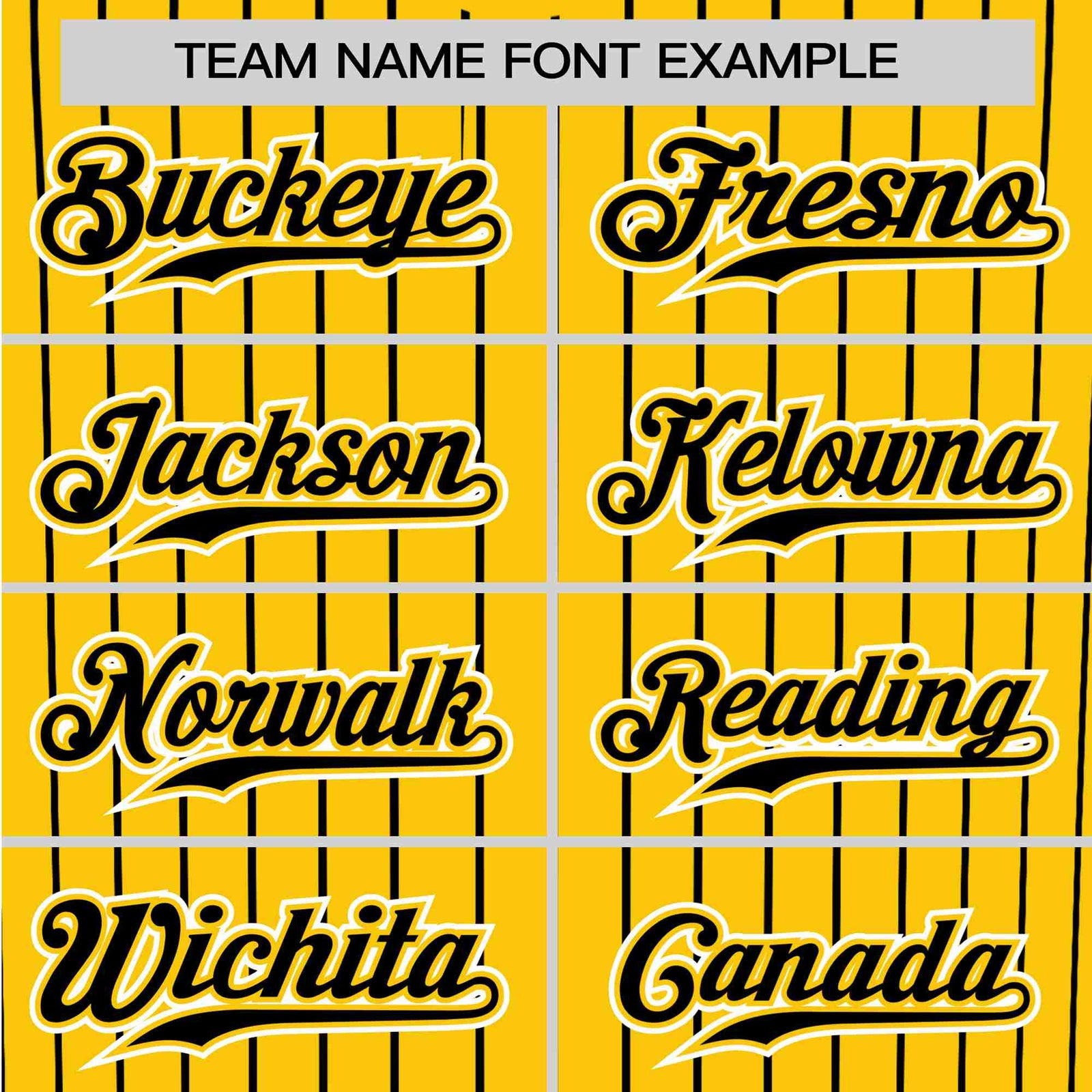 Custom Yellow Black Pinstripe Black-White Authentic Baseball Jersey