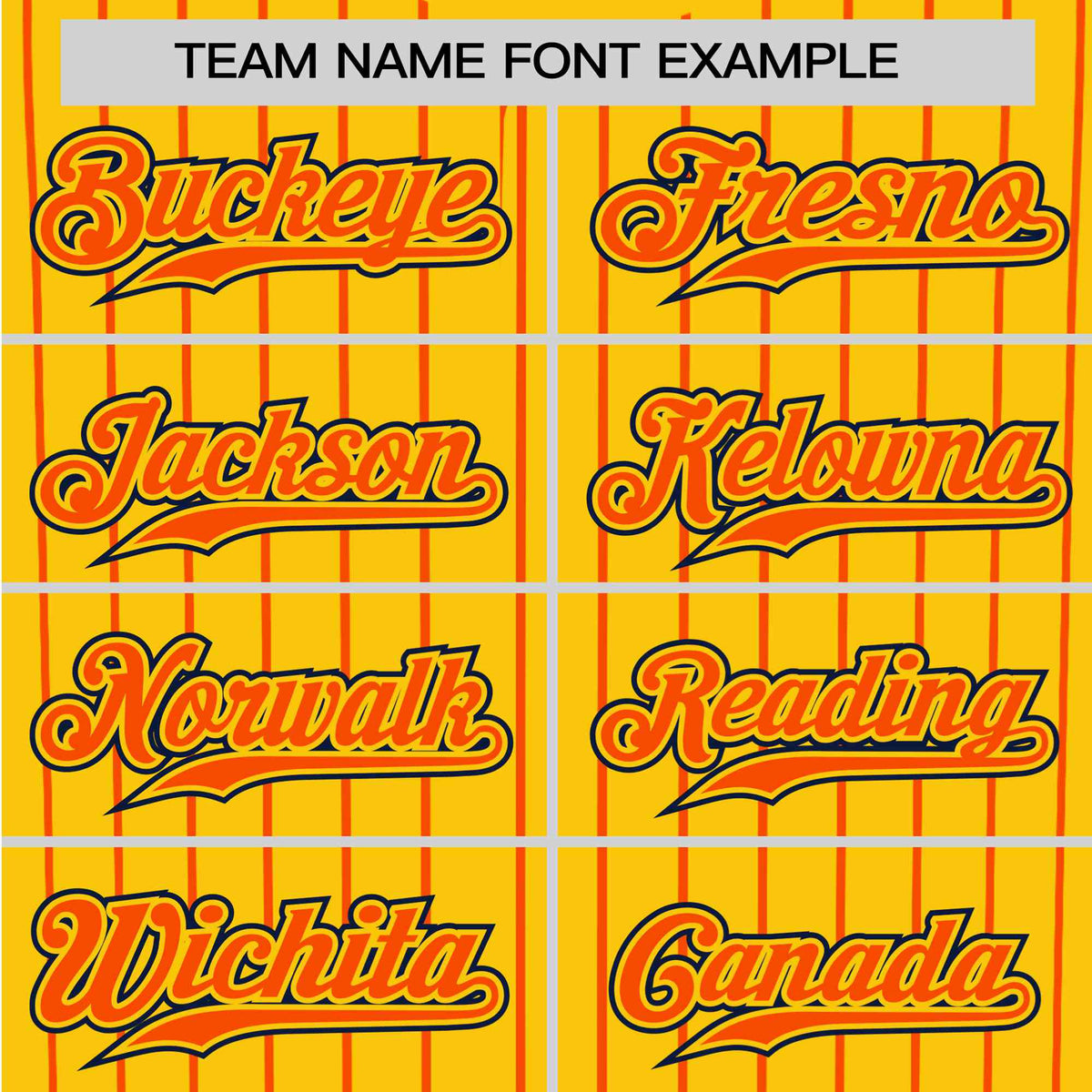 Custom Yellow Orange Pinstripe Orange-Black Authentic Baseball Jersey